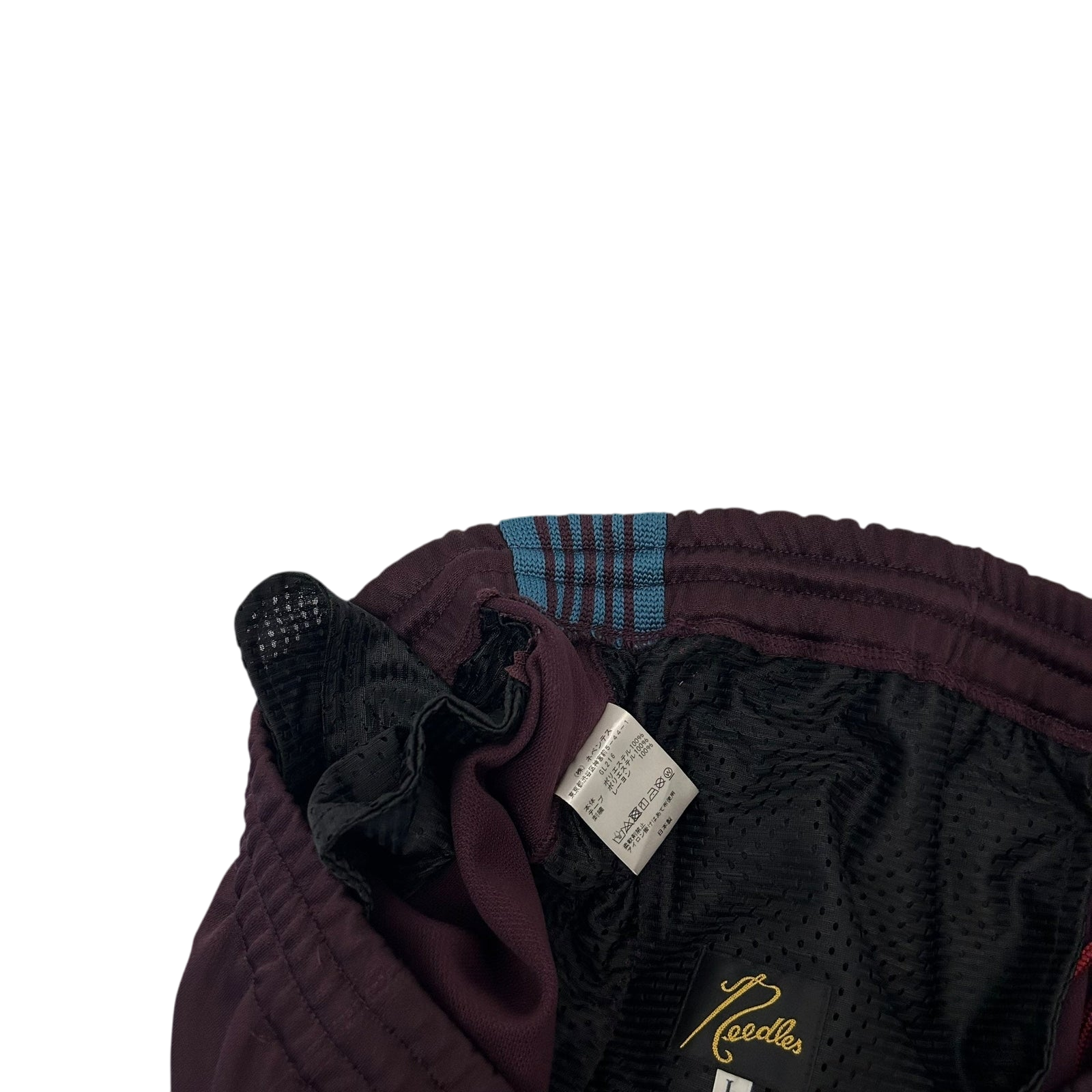 Needles Poly Smooth Track Pants Burgundy/Turquoise (Size L)