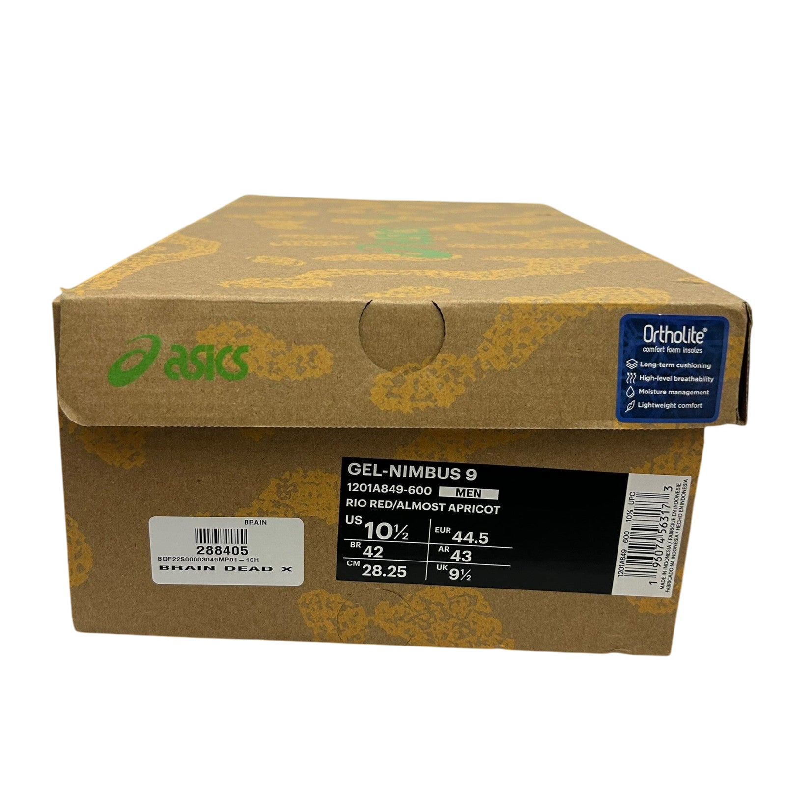 Brain Dead x Asics Gel Nimbus 9 'Rio Red/Almost Apricot' (US10.5/UK9.5)