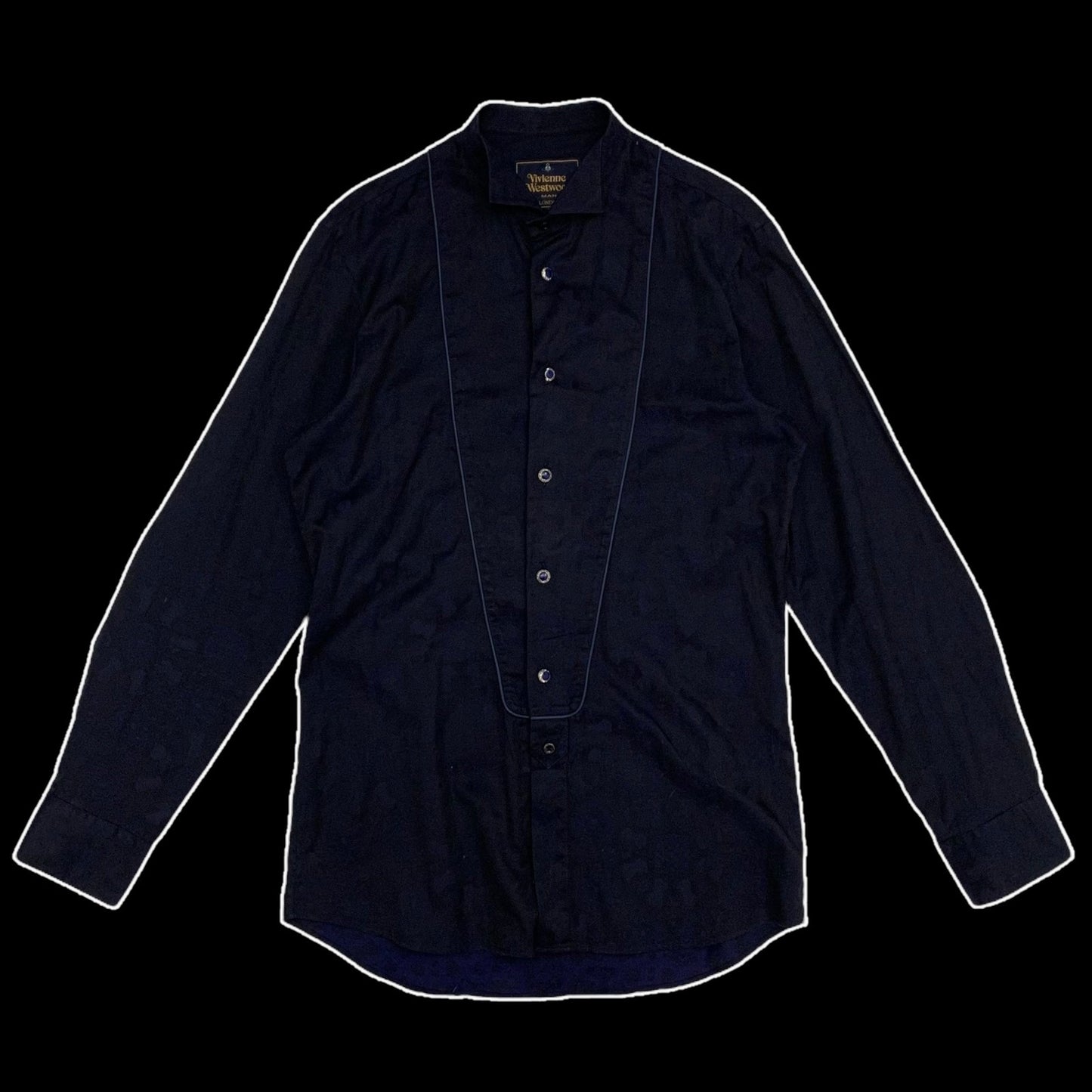 Vivienne Westwood Man Patterned Button-Up Shirt Navy (Fits M)