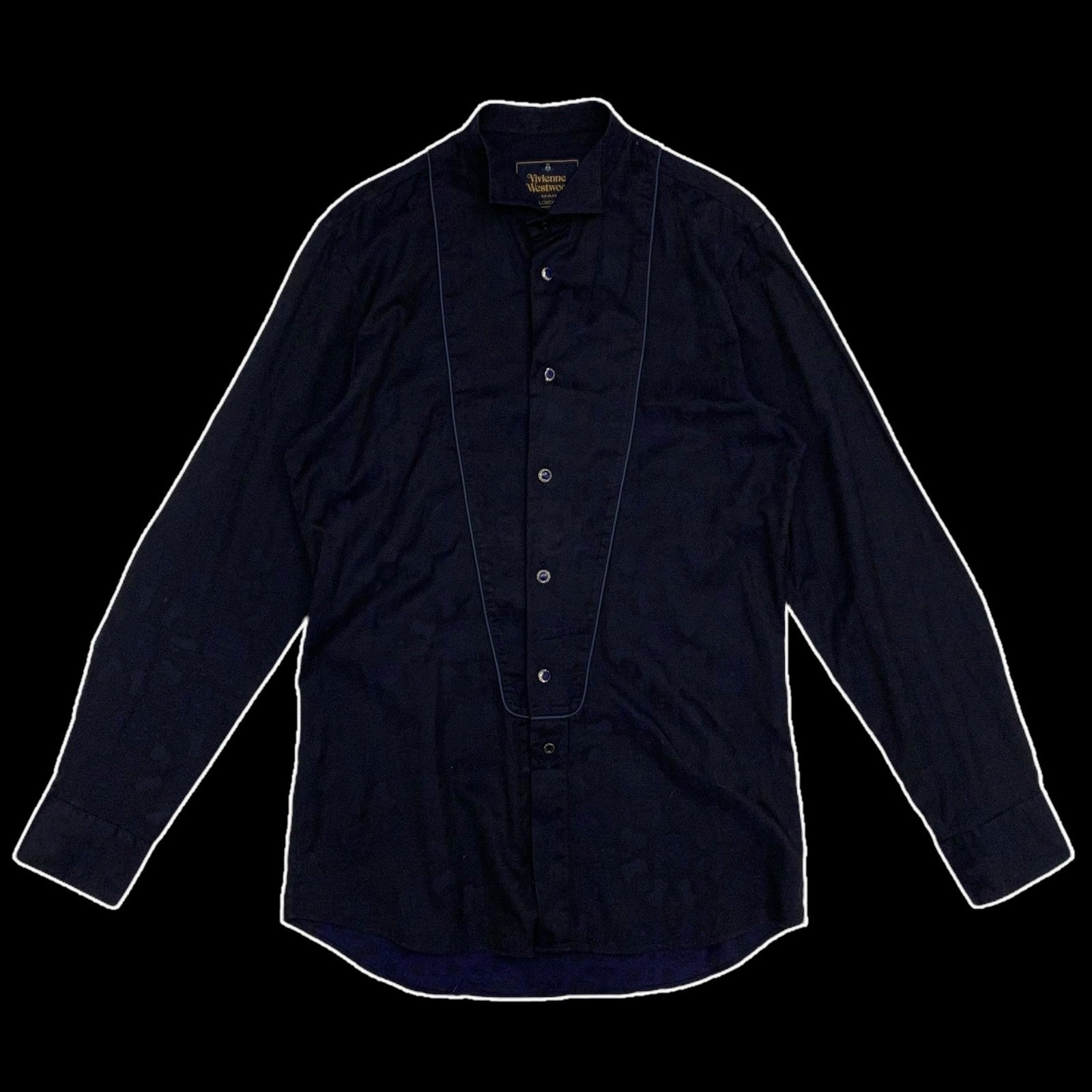 Vivienne Westwood Man Patterned Button-Up Shirt Navy (Fits M)