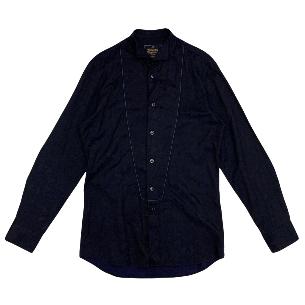 Vivienne Westwood Man Patterned Button-Up Shirt Navy (Fits M)