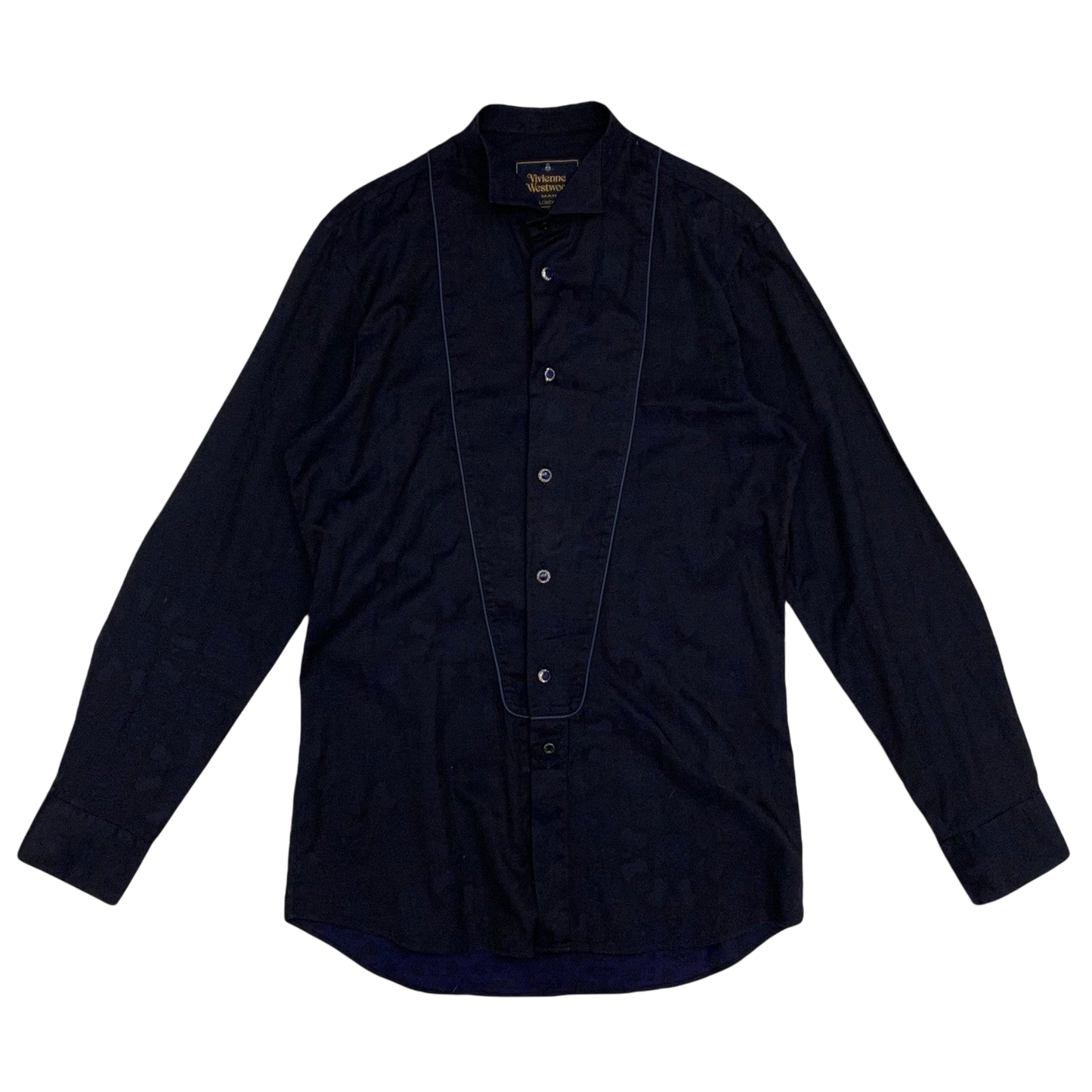 Vivienne Westwood Man Patterned Button-Up Shirt Navy (Fits M)