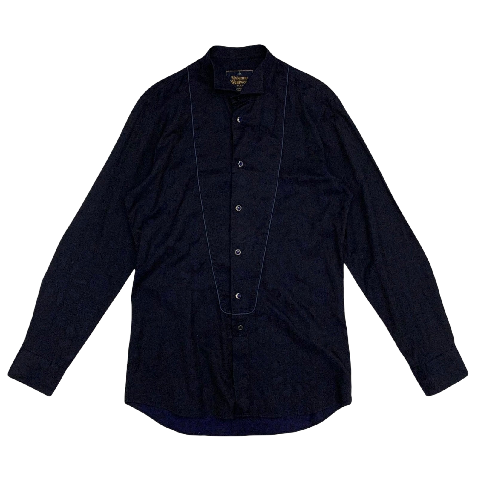 Vivienne Westwood Man Patterned Button-Up Shirt Navy (Fits M)