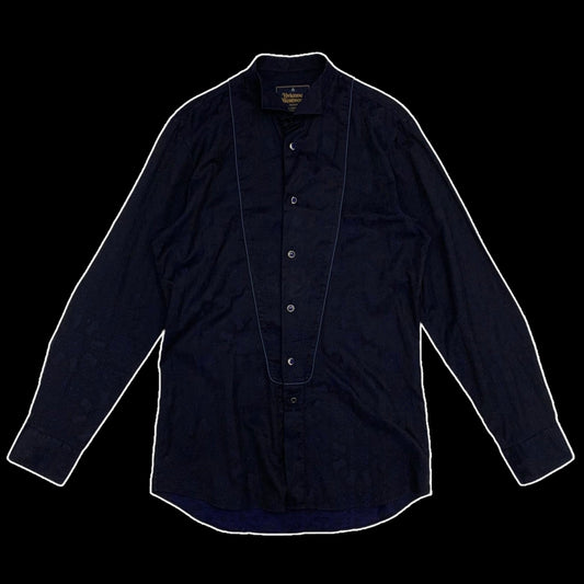 Vivienne Westwood Man Patterned Button-Up Shirt Navy (Fits M)