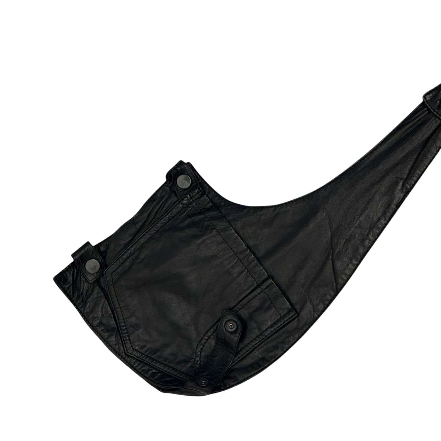 Y-3 Faux Leather Jacket with Detachable Sling Bag Black (Size S)