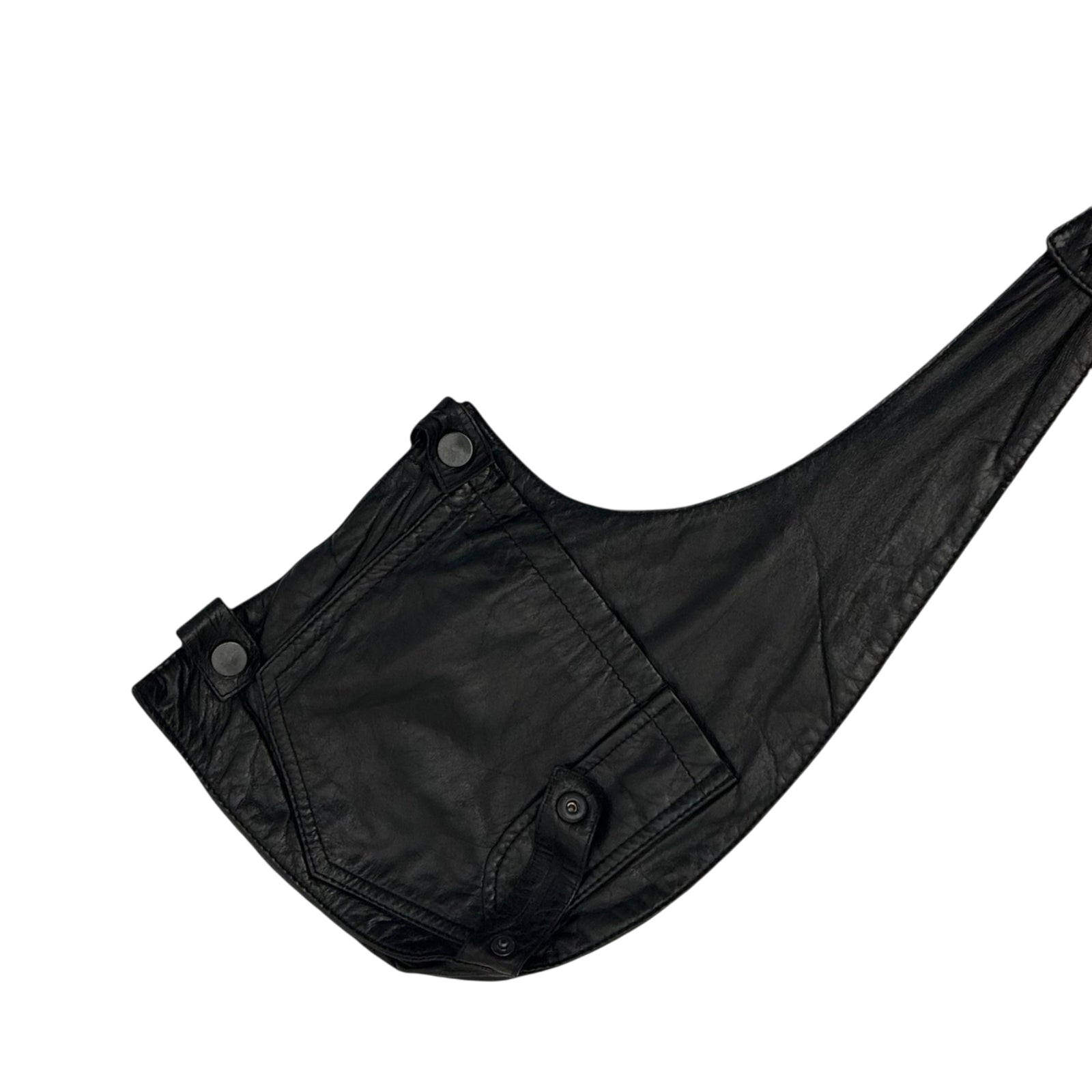 Y-3 Faux Leather Jacket with Detachable Sling Bag Black (Size S)