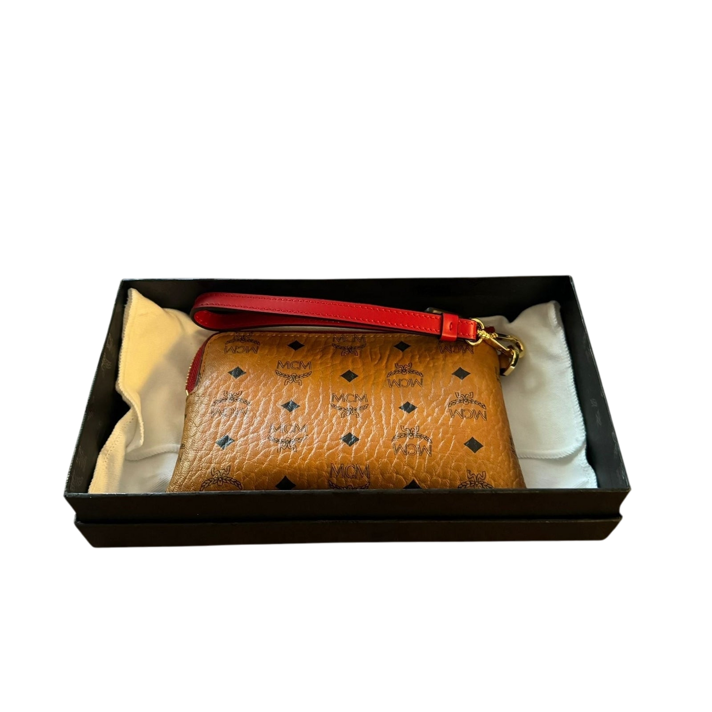 MCM Visetos Pattern Tan Leather Pouch / Wallet