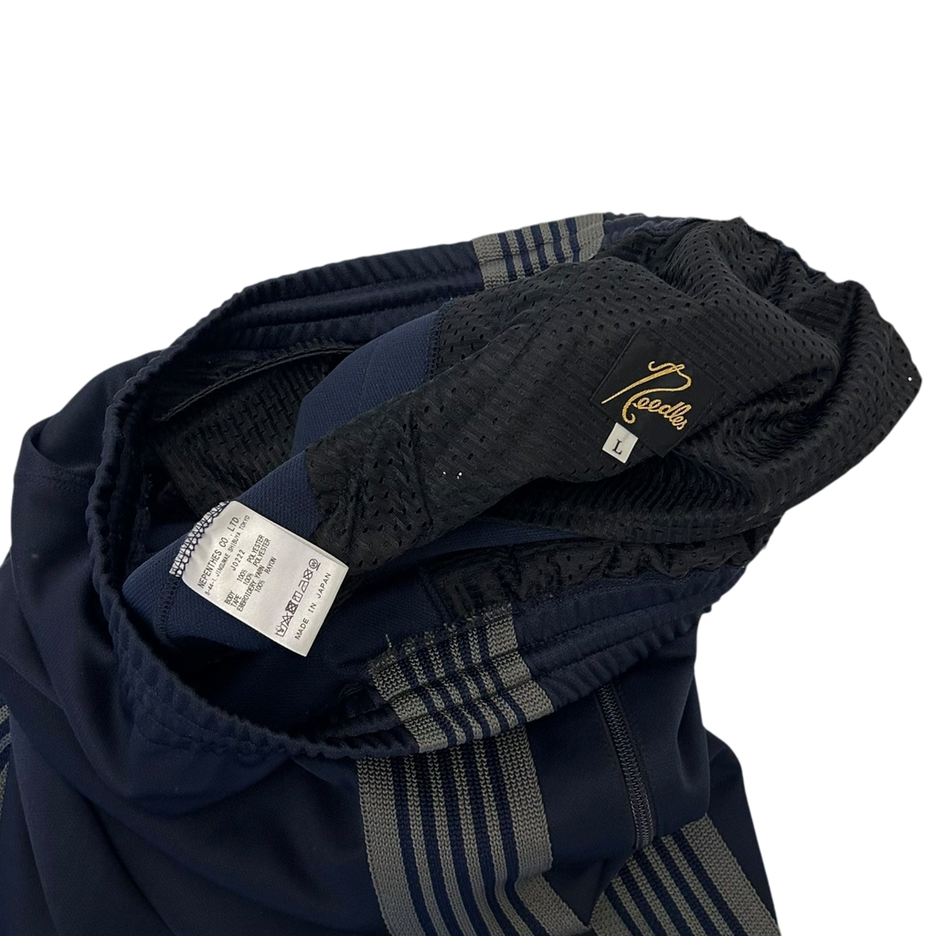 Needles Poly Smooth Track Pants Navy/Grey (Size L)