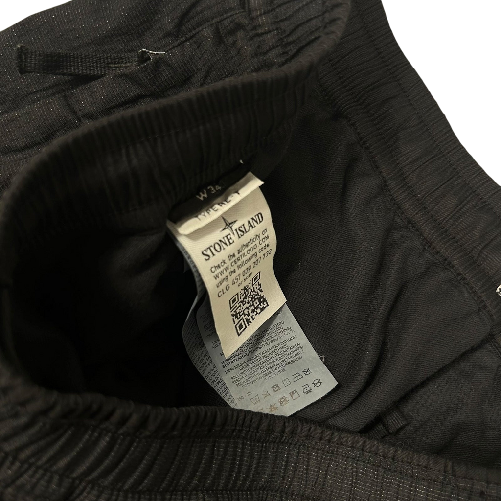 Stone Island Type RE-T Reflective Weave Rip Stop-TC Cargo Pants Black (Fits 32”)