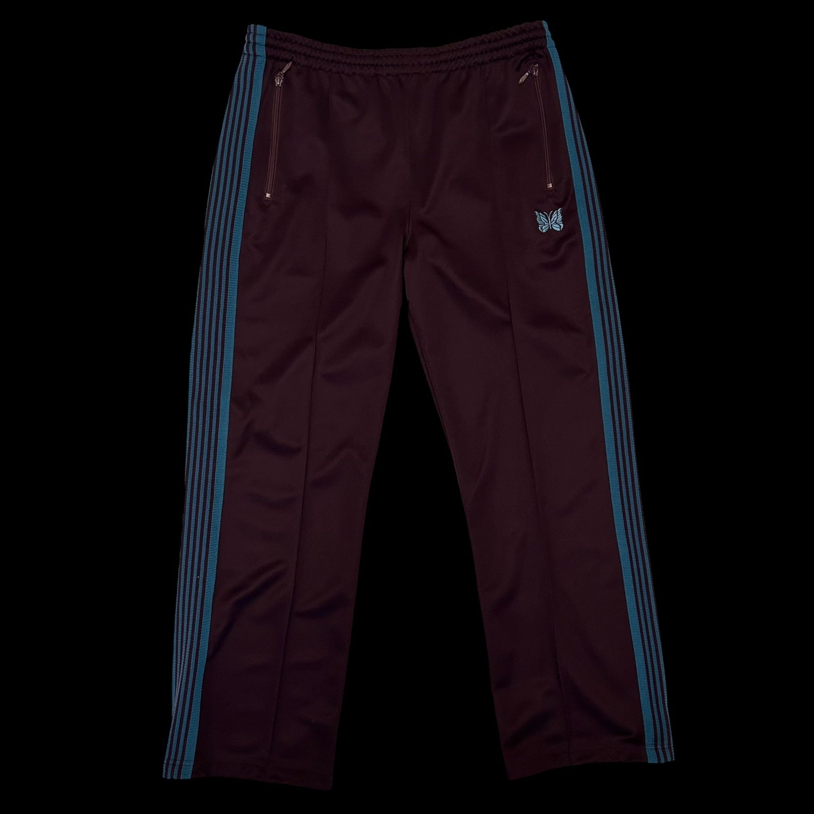 Needles Poly Smooth Track Pants Burgundy/Turquoise (Size L)