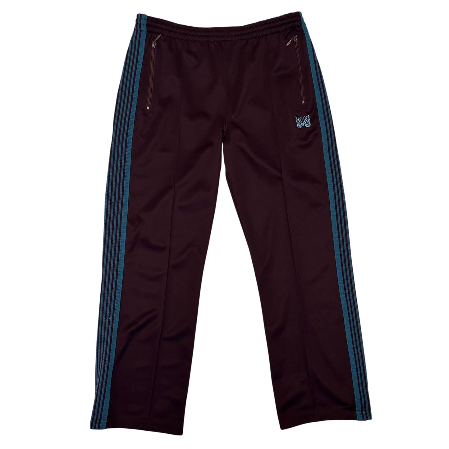 Needles Poly Smooth Track Pants Burgundy/Turquoise (Size L)