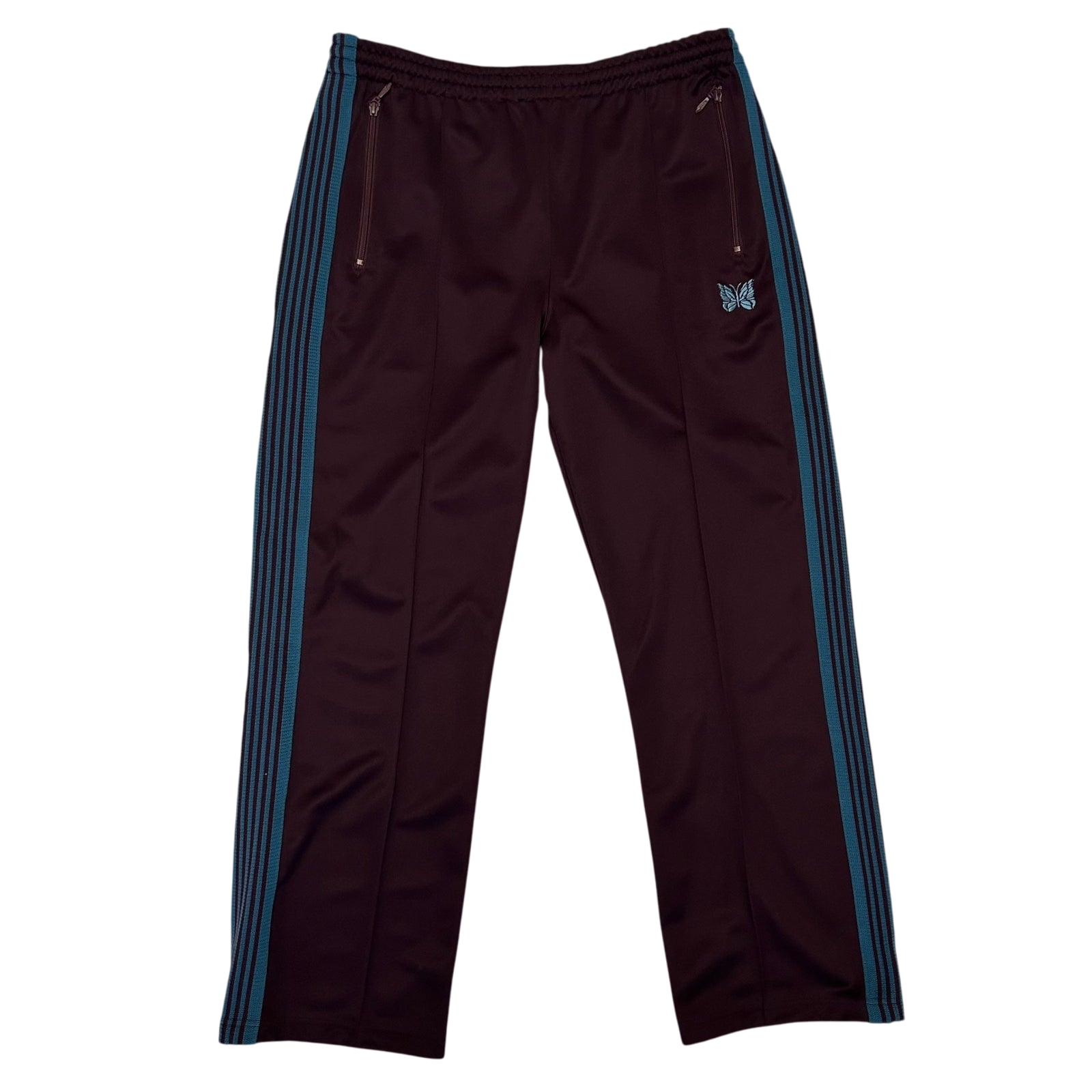 Needles Poly Smooth Track Pants Burgundy/Turquoise (Size L)