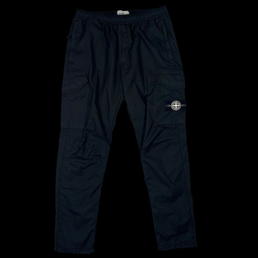 Stone Island Type RE-T Reflective Weave Rip Stop-TC Cargo Pants Black (Fits 32”)
