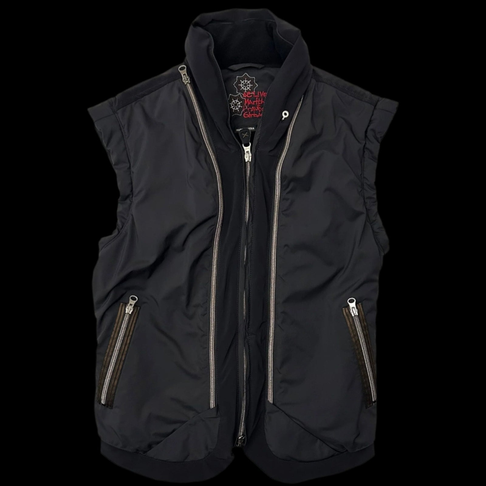 2000s Marithe Francois Girbaud Active Insulated Utility Vest Black (Fits M-L)