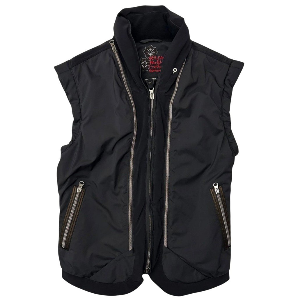 2000s Marithe Francois Girbaud Active Insulated Utility Vest Black (Fits M-L)