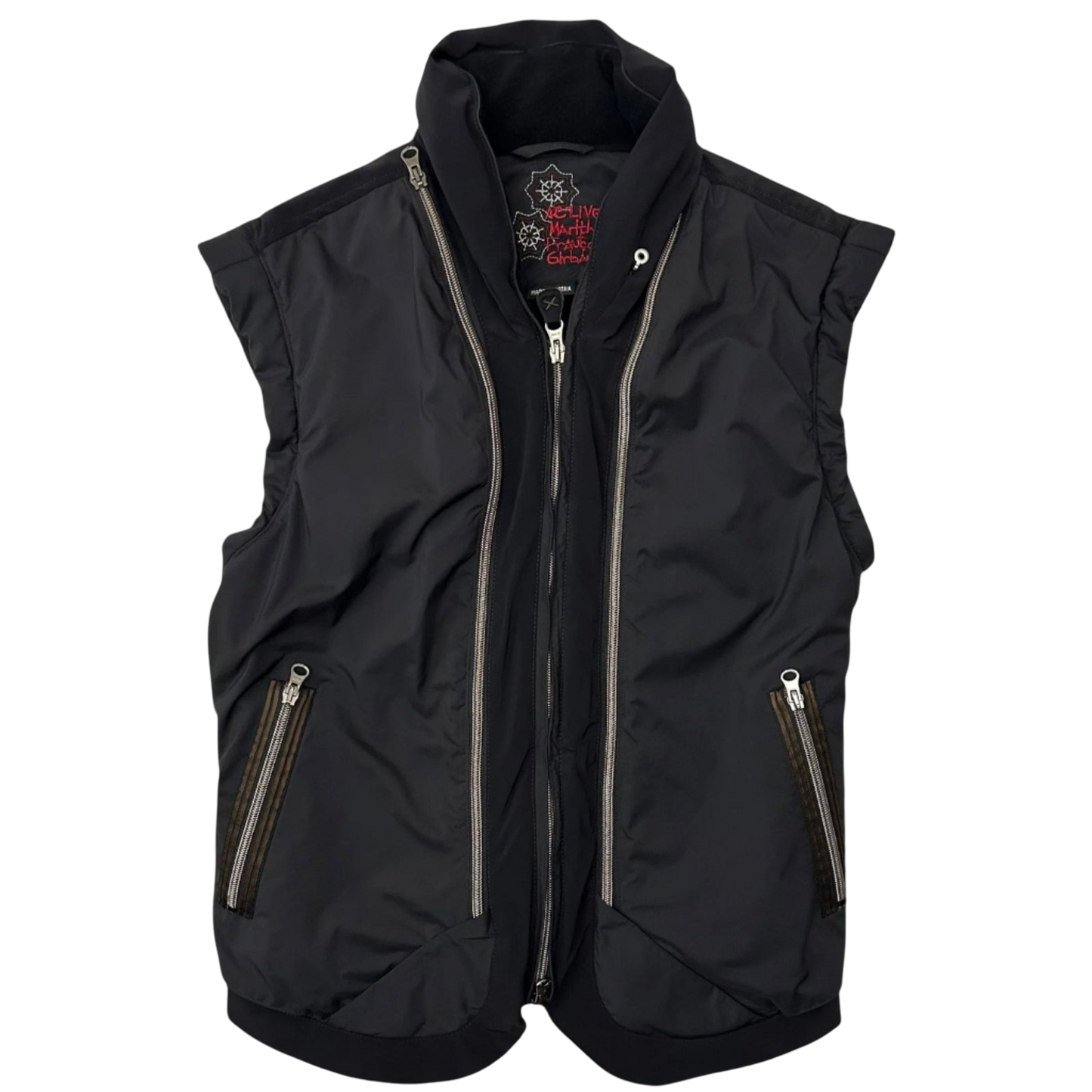 2000s Marithe Francois Girbaud Active Insulated Utility Vest Black (Fits M-L)