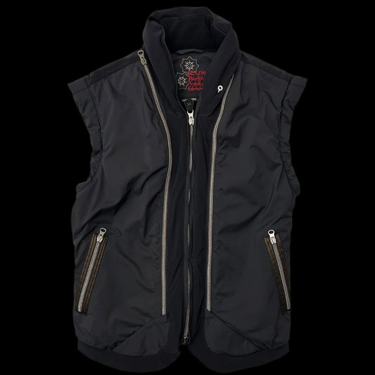 2000s Marithe Francois Girbaud Active Insulated Utility Vest Black (Fits M-L)
