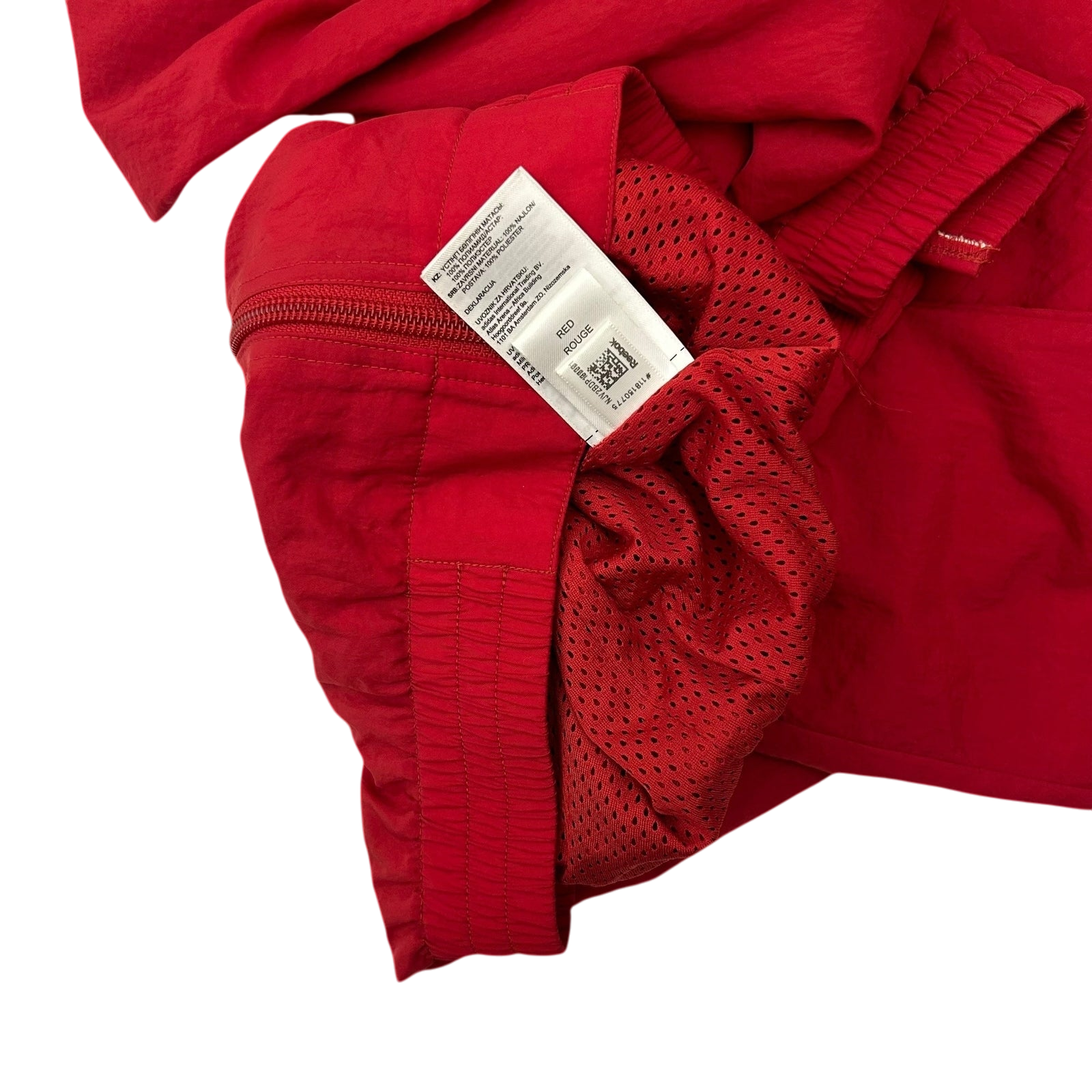 2018 Vetements x Reebok Reworked Distressed Track Jacket Red (Size S Womens)