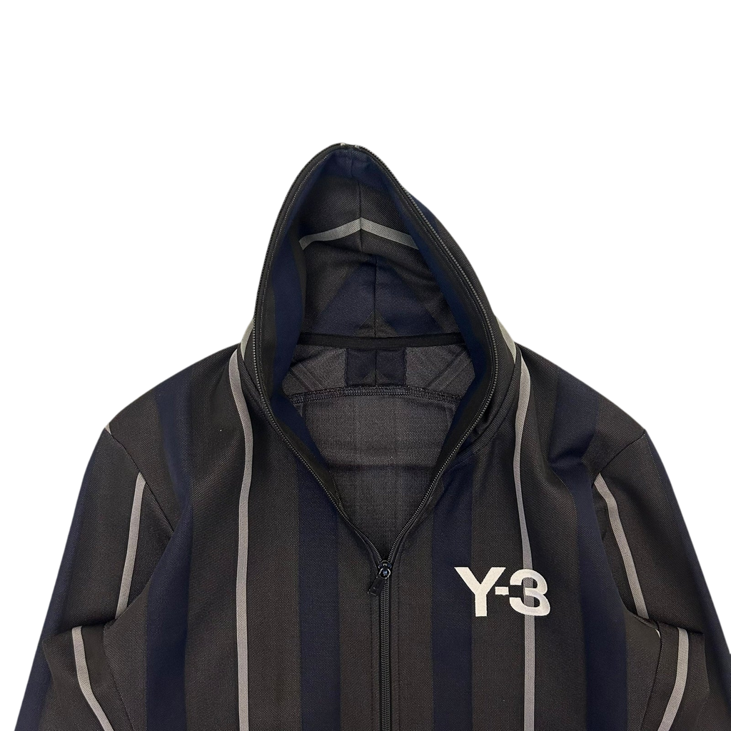 Y-3 Logo Stripe Track Jacket Charcoal/Navy/White (Fits S-M)
