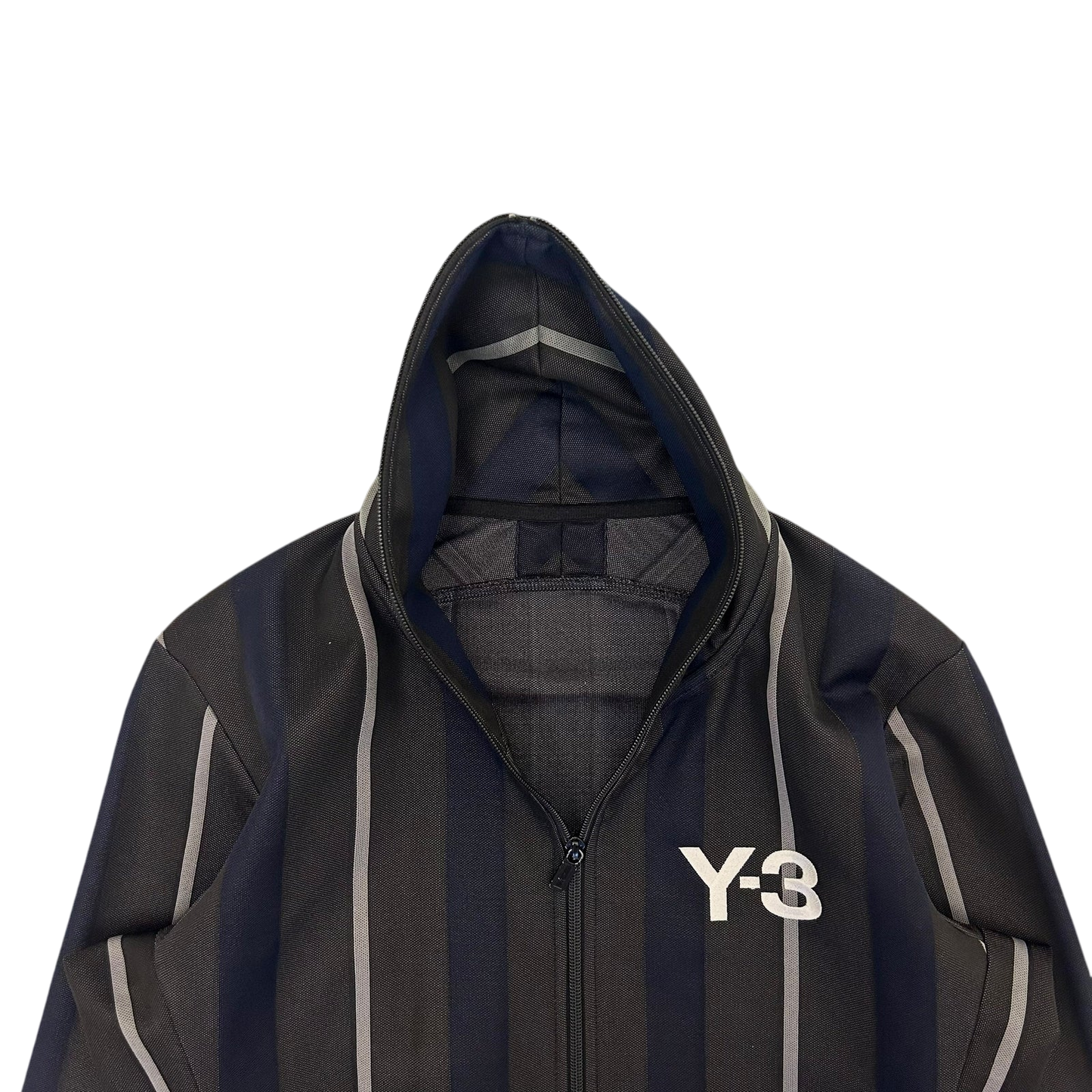 Y-3 Logo Stripe Track Jacket Charcoal/Navy/White (Fits S-M)
