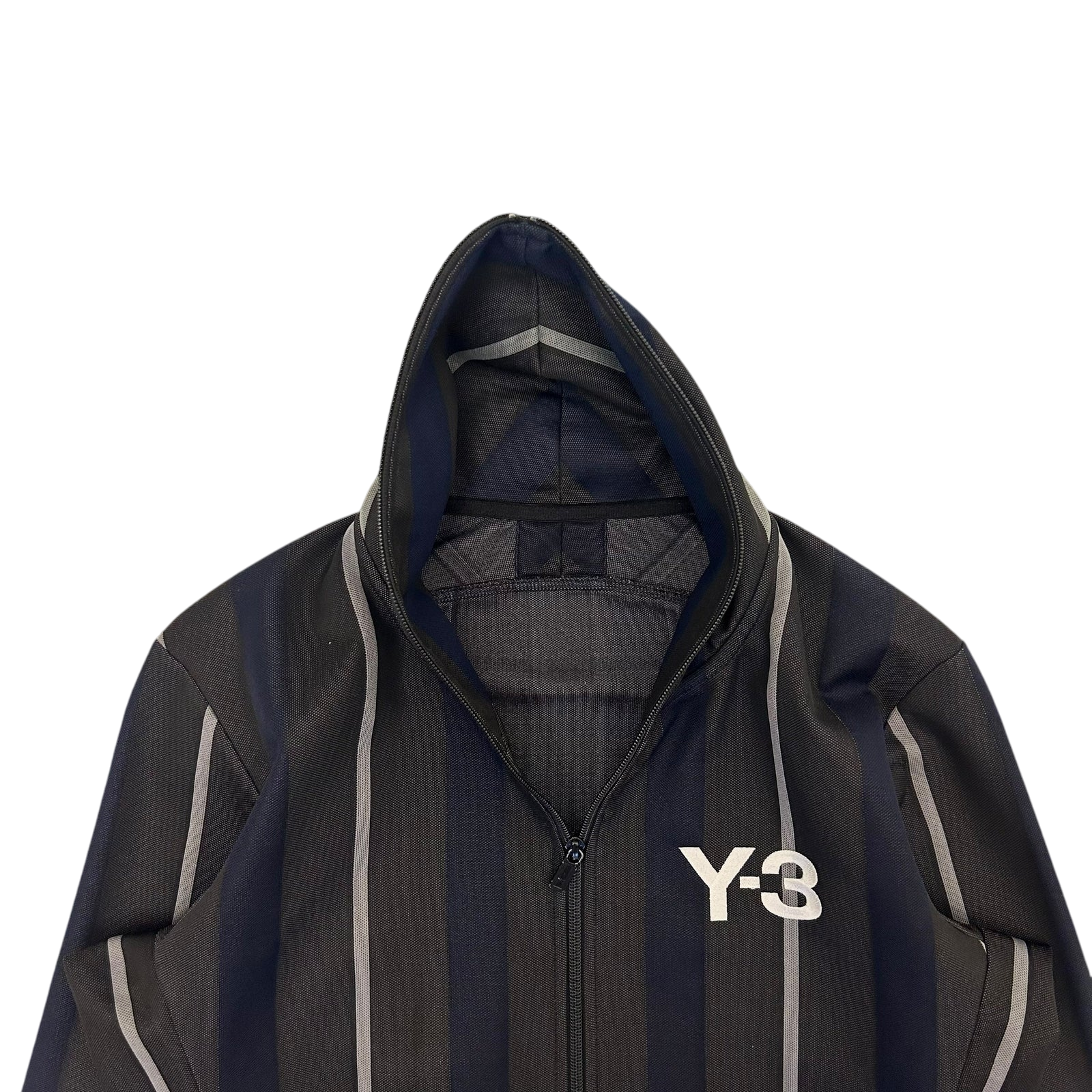 Y-3 Logo Stripe Track Jacket Charcoal/Navy/White (Fits S-M)