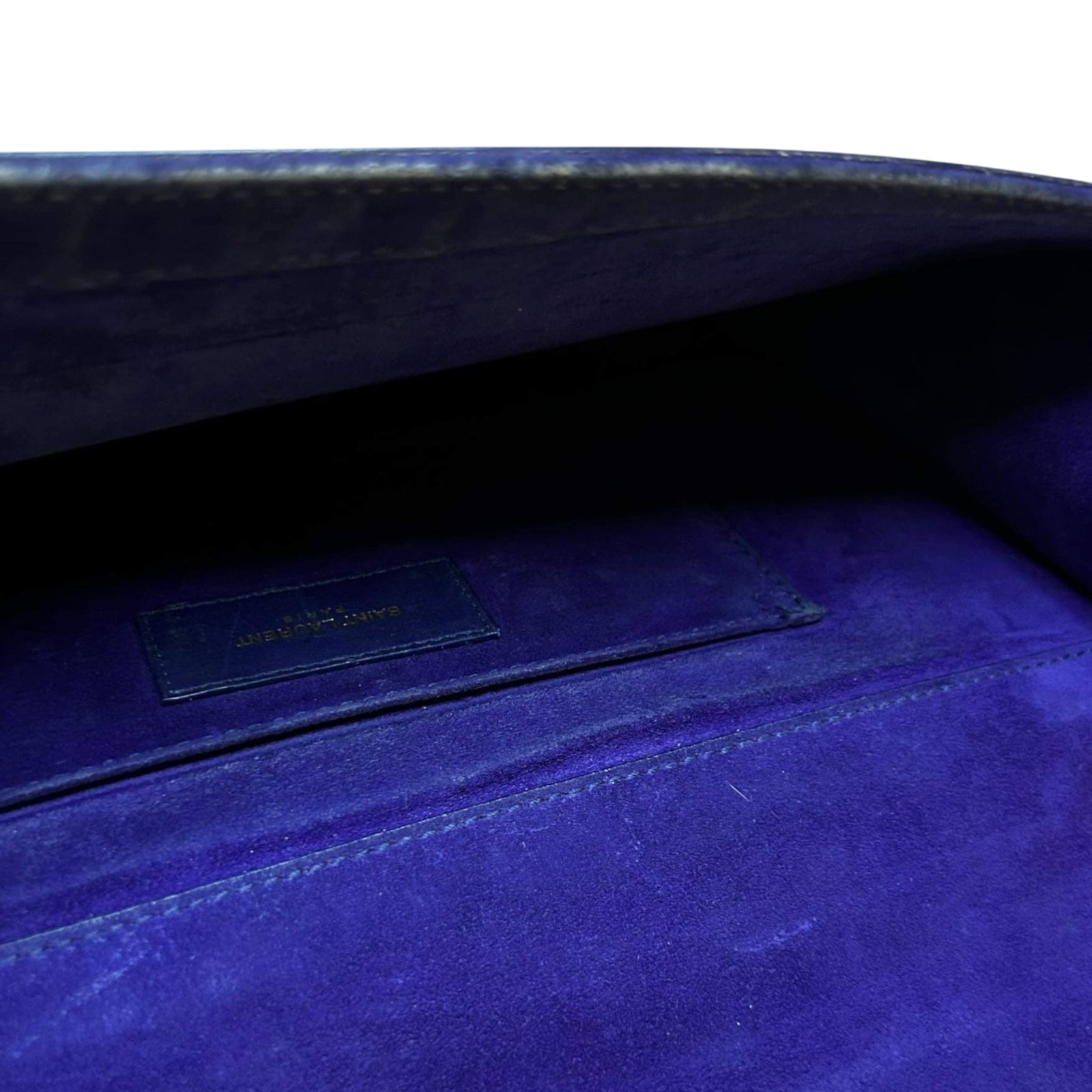 Vintage Yves Saint Laurent Leather Y-Ligne Chyc Clutch Navy