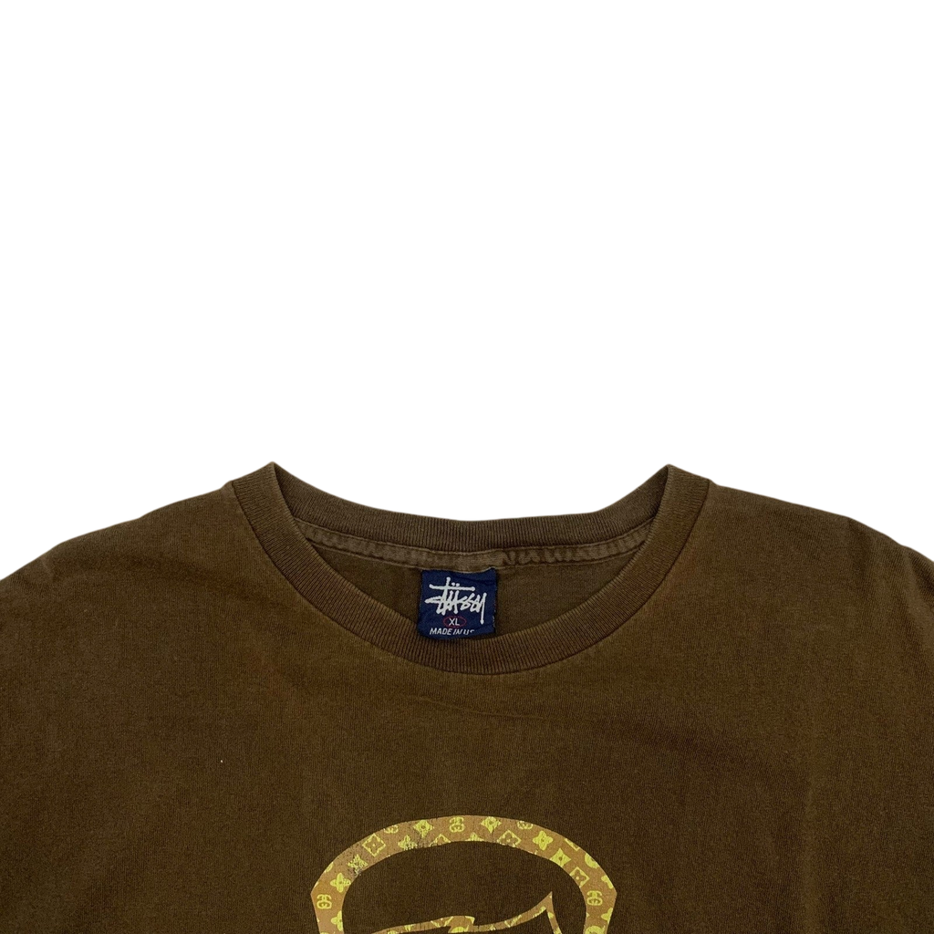 Stussy Vintage 90s LV Monogram T-Shirt Brown (Made in USA) (Fits L)