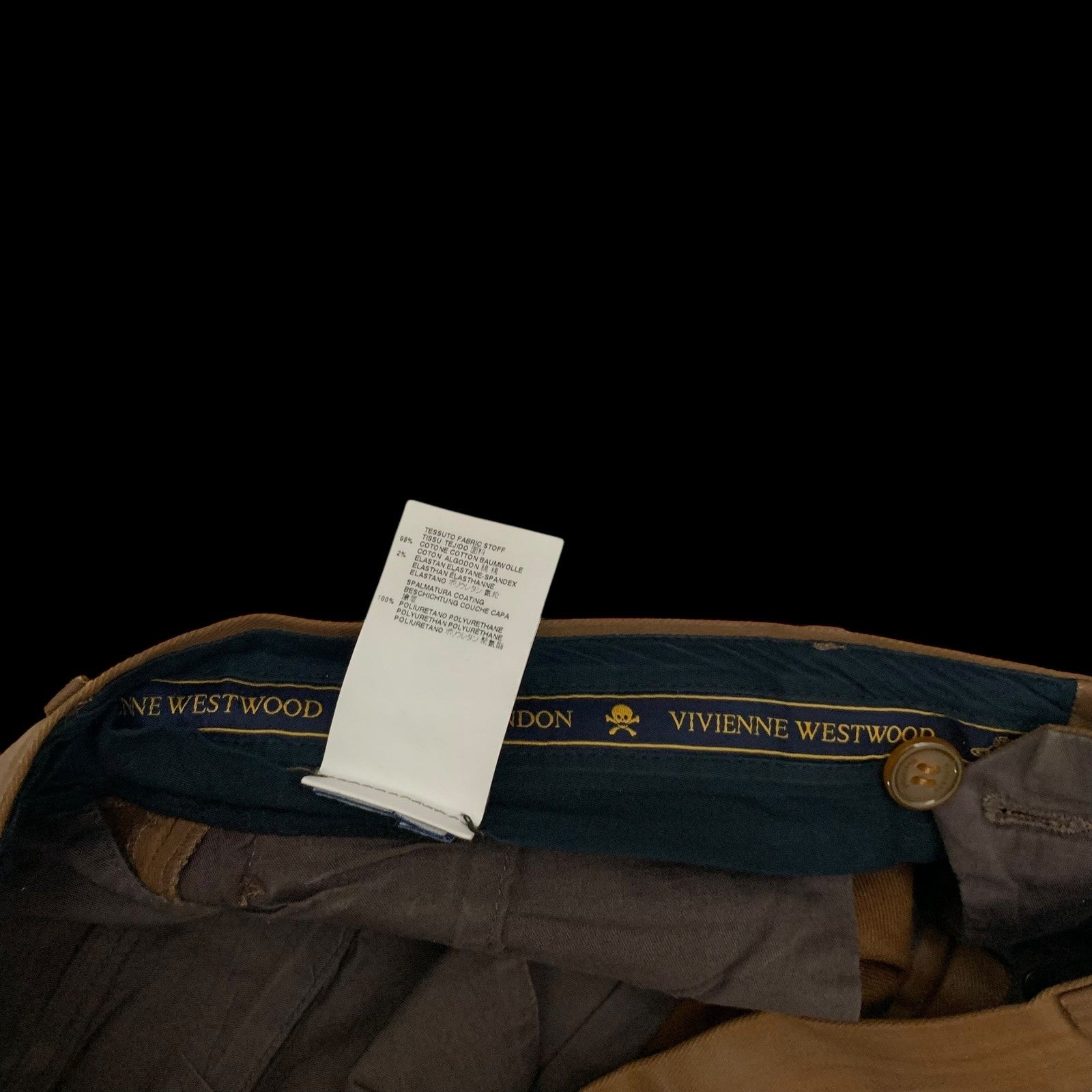 Vivienne Westwood Wax Effect Pants Brown (Fits 36")
