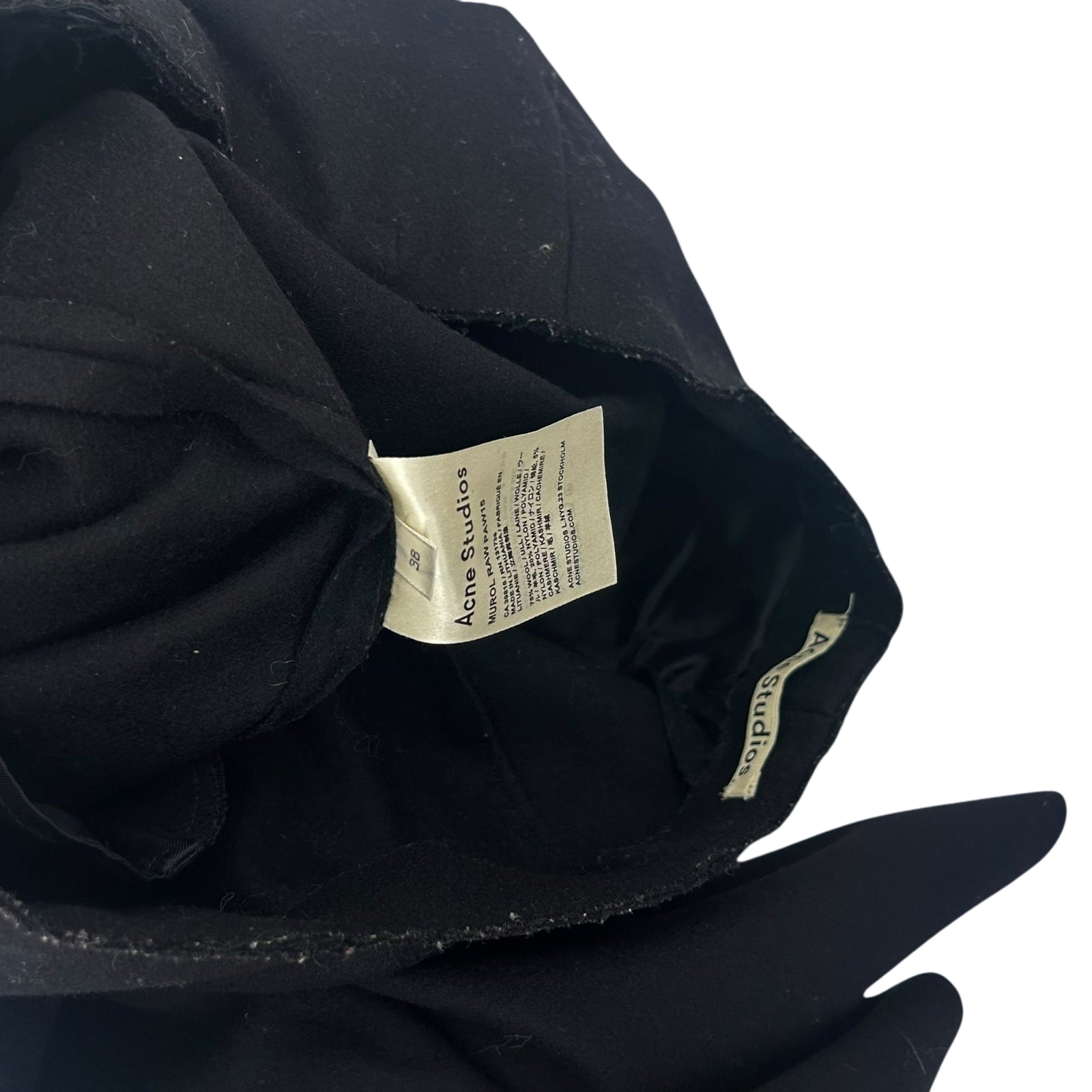 AW15 Acne Studios Murol Raw Front-Pleated Wool Pants Black (fits 29”)