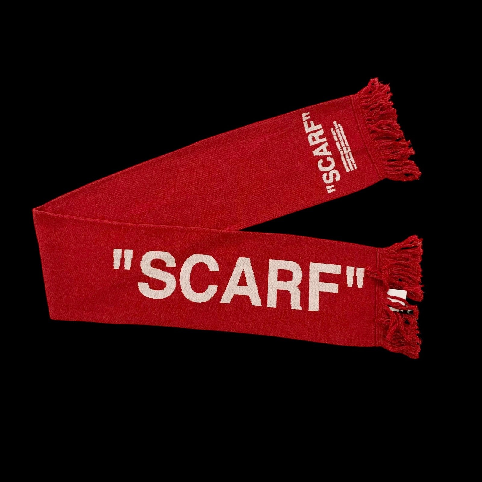 Off-White FW18 Quote Scarf Red