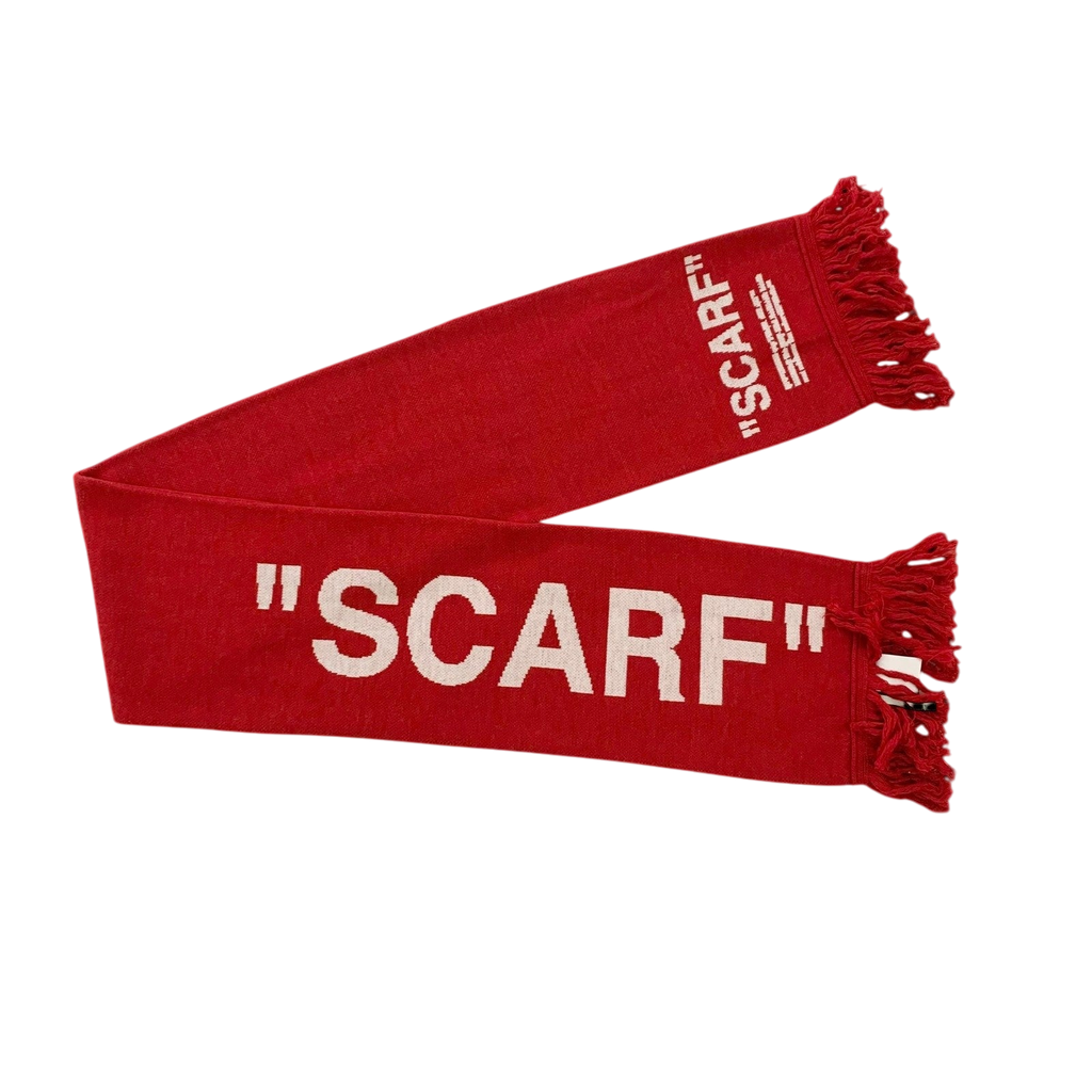 Off-White FW18 Quote Scarf Red