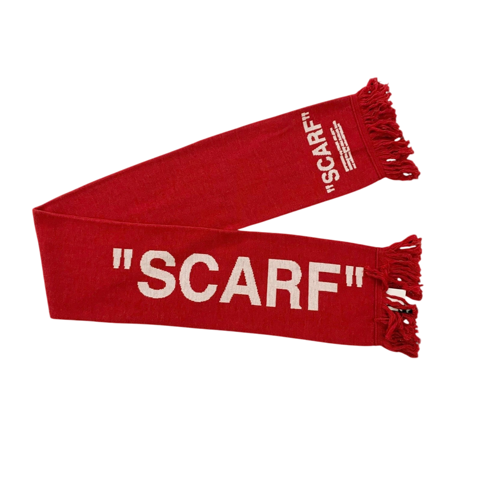 Off-White FW18 Quote Scarf Red