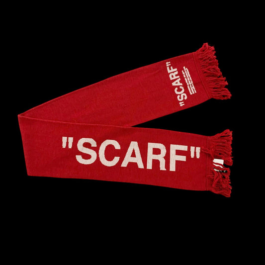 Off-White FW18 Quote Scarf Red