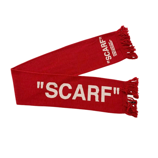 Off-White FW18 Quote Scarf Red