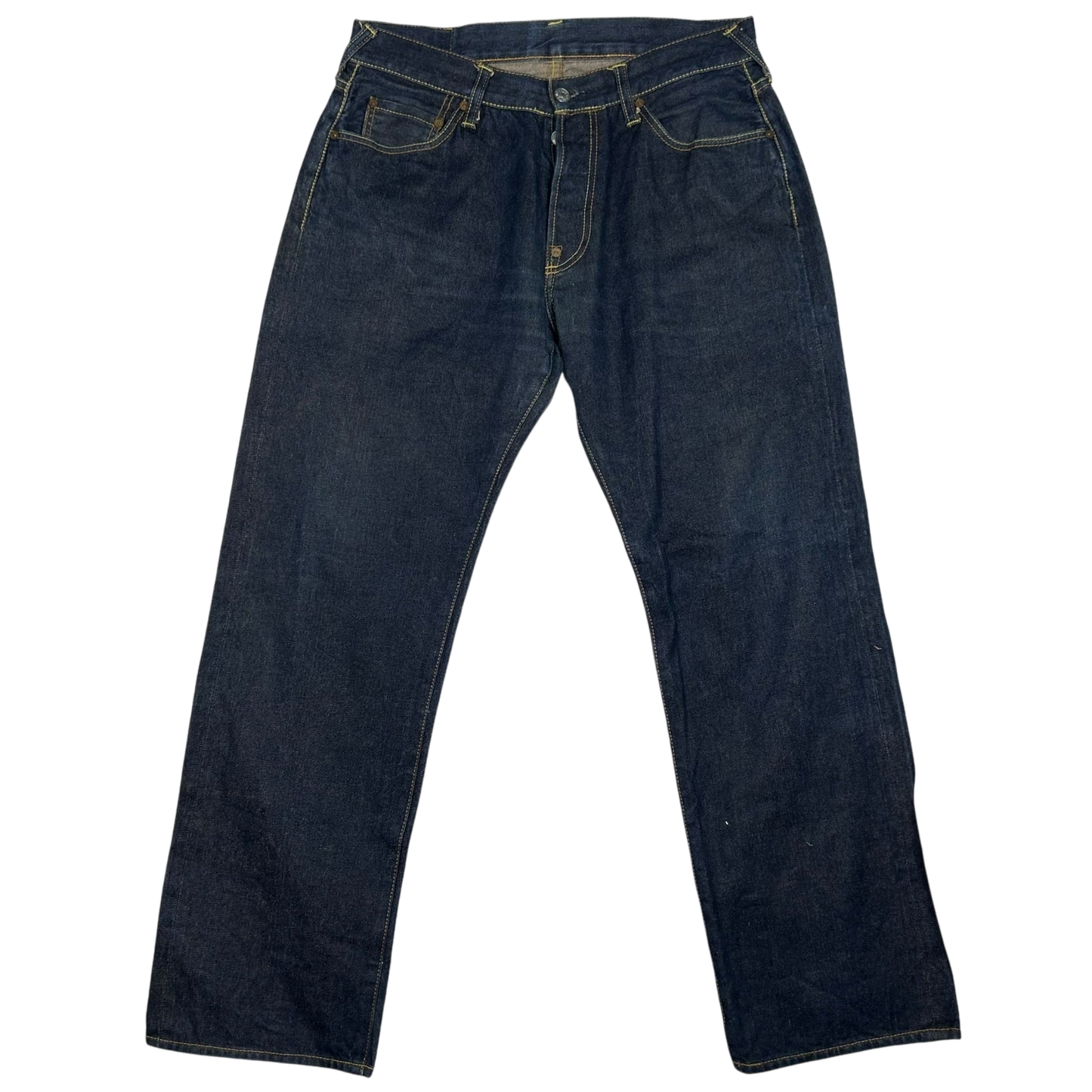 Vintage Evisu White Daicock Pocket Logo Selvedge Denim Jeans (Size 32")