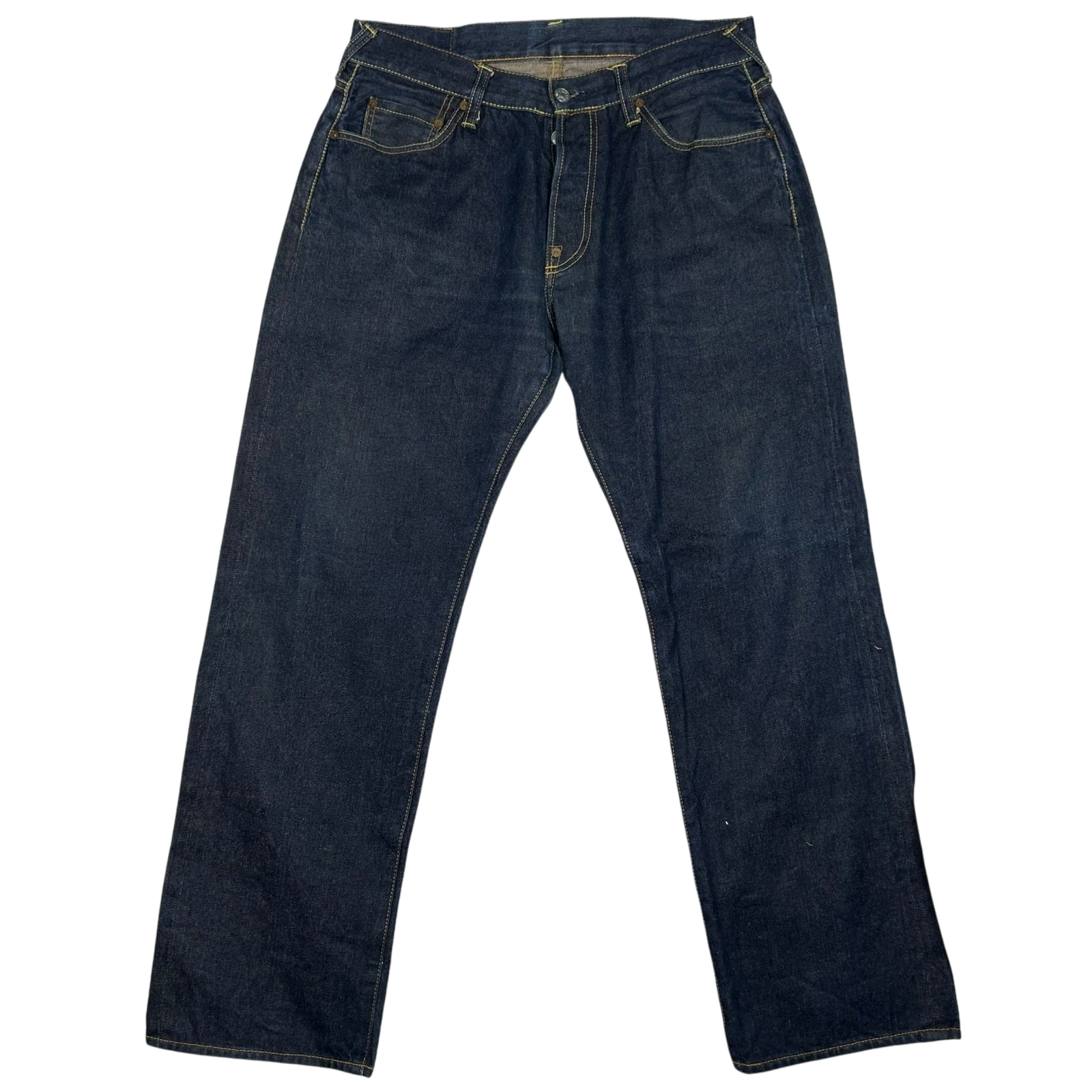 Vintage Evisu White Daicock Pocket Logo Selvedge Denim Jeans (Size 32")