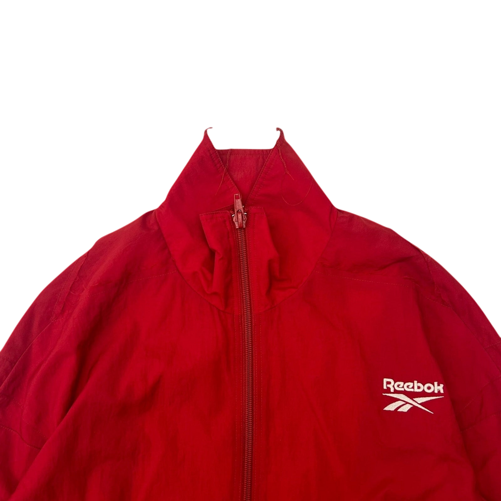 2018 Vetements x Reebok Reworked Distressed Track Jacket Red (Size S Womens)