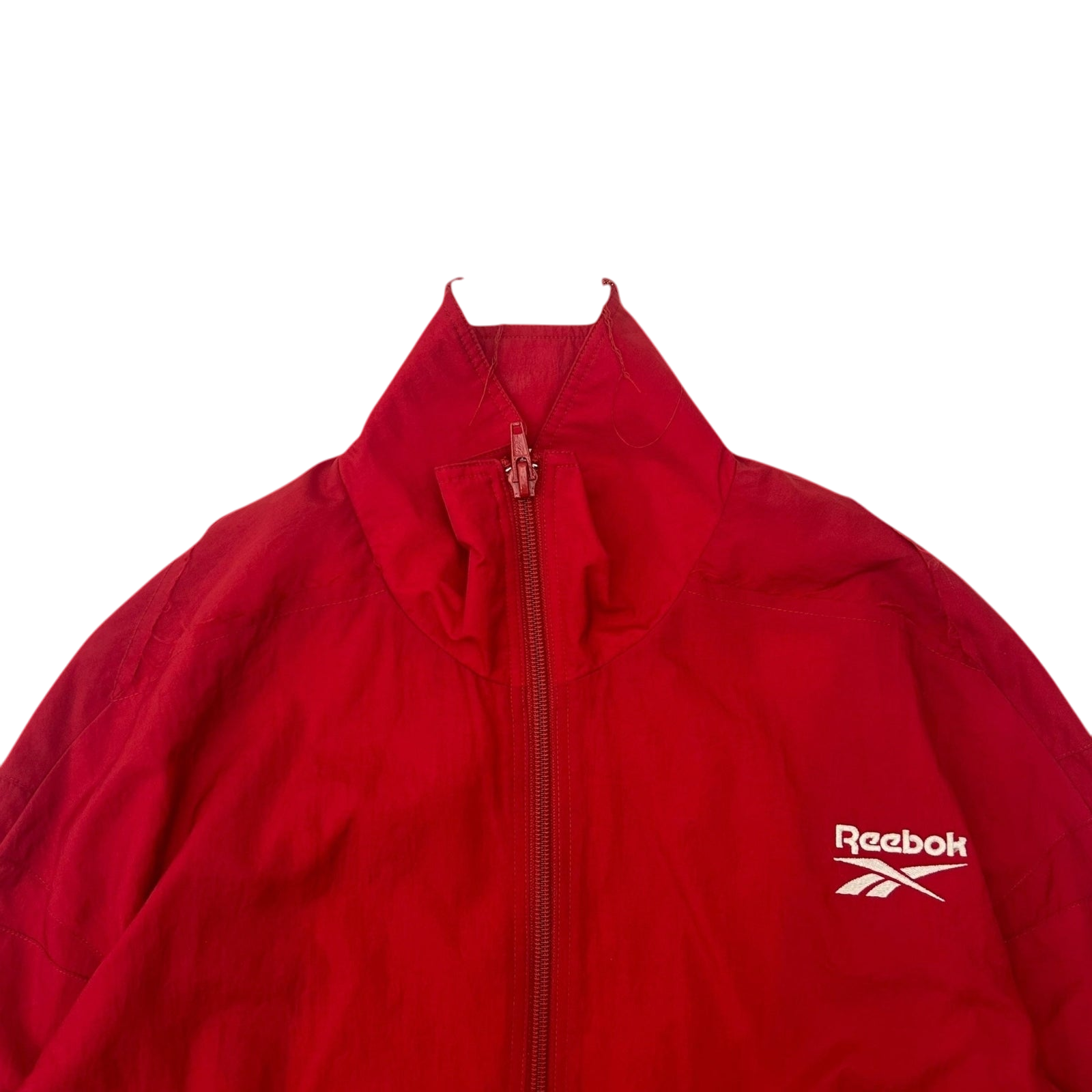2018 Vetements x Reebok Reworked Distressed Track Jacket Red (Size S Womens)