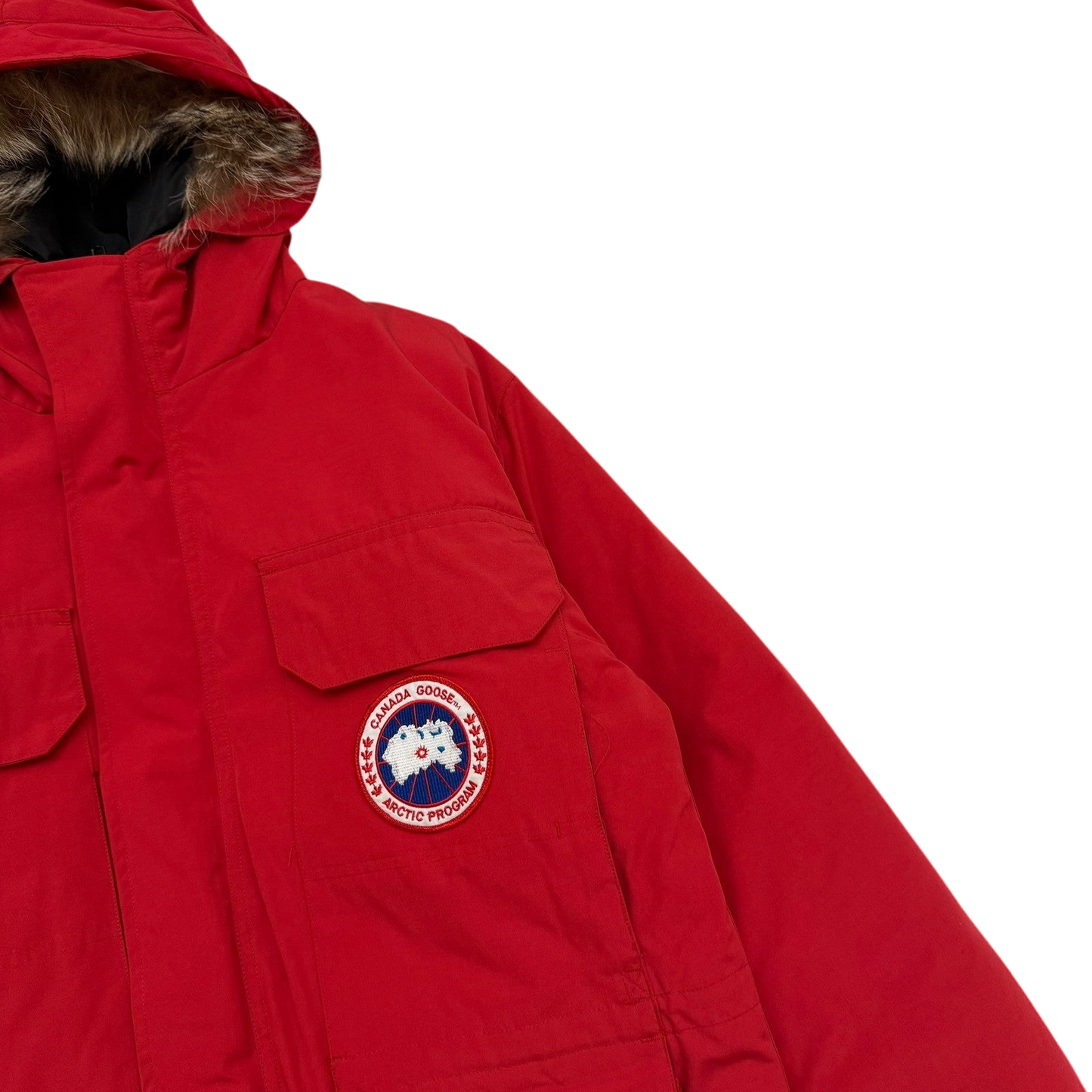 Canada Goose Vintage Expedition Down Fur-Trim Parka Red (Fits M-L)