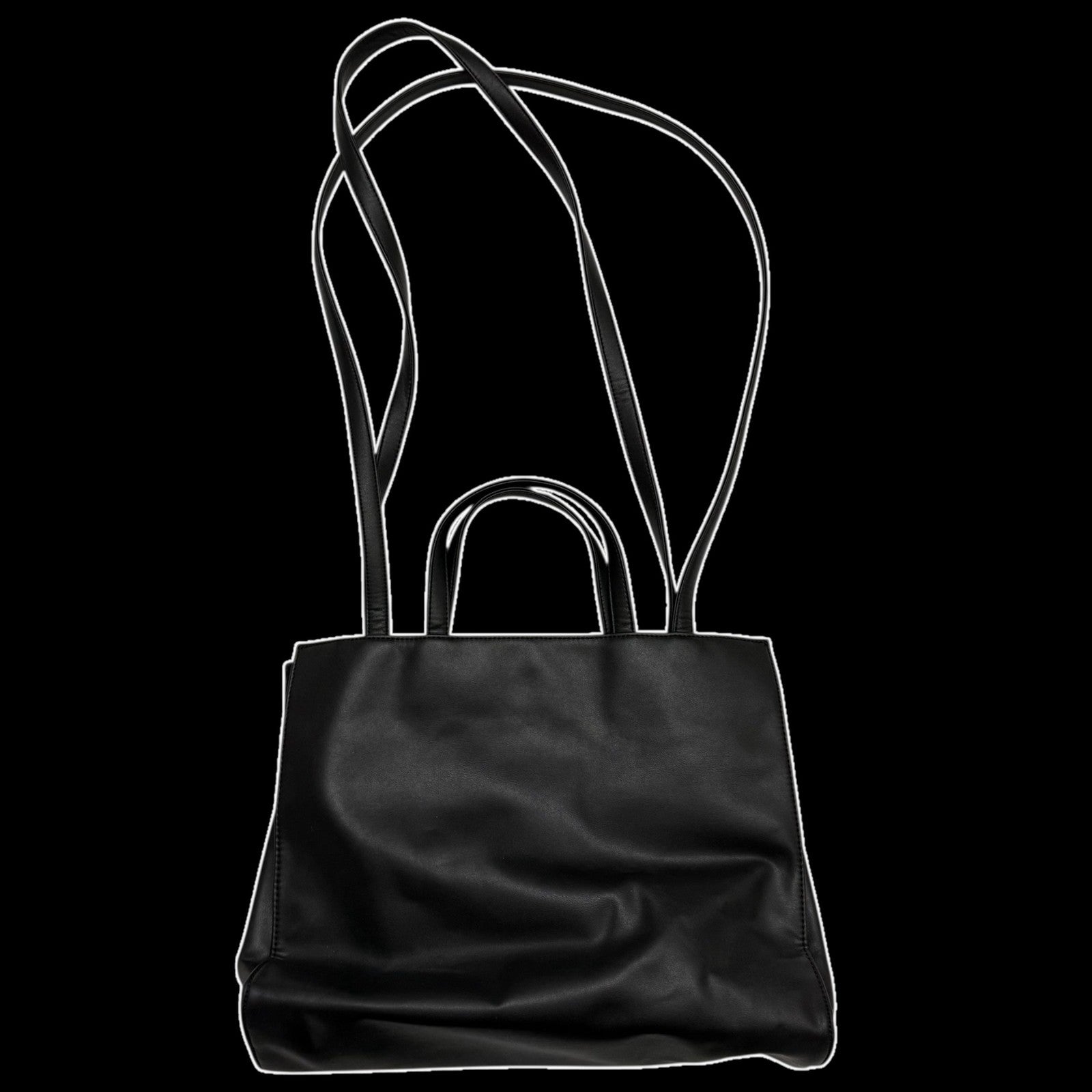Telfar Vegan Leather Medium Shopping Bag Black
