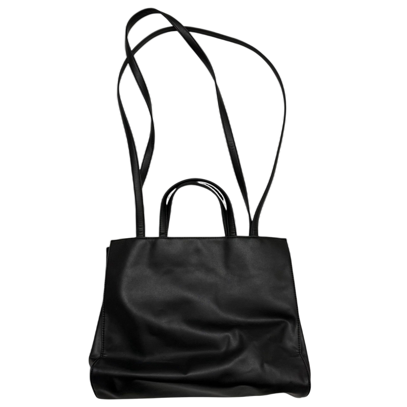 Telfar Vegan Leather Medium Shopping Bag Black