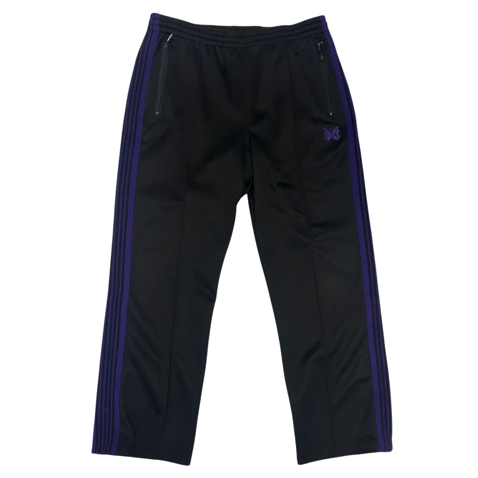 Needles Poly Smooth Track Pants Black/Purple (Size L)