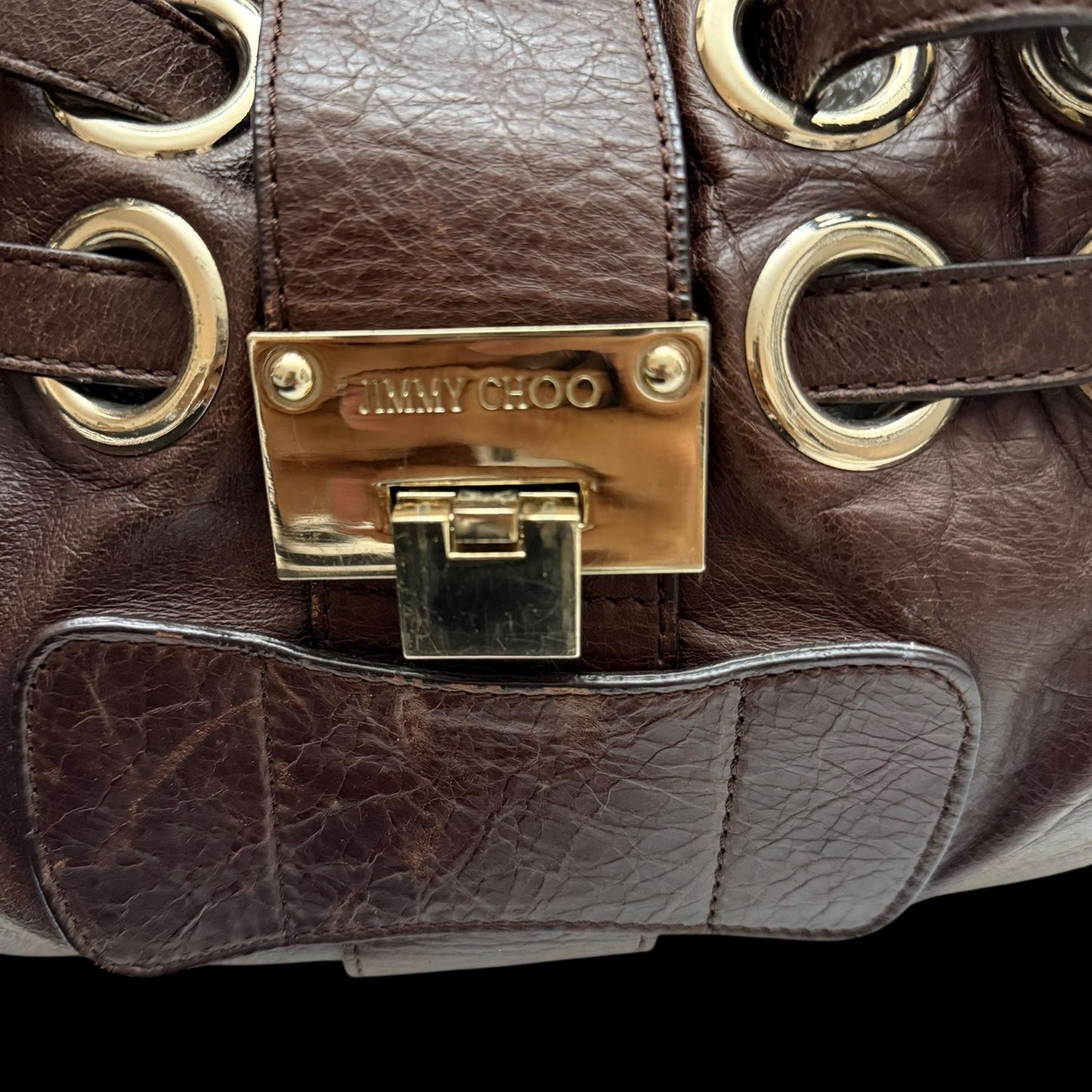 Jimmy Choo Ramona Leather Shoulder Bag Brown