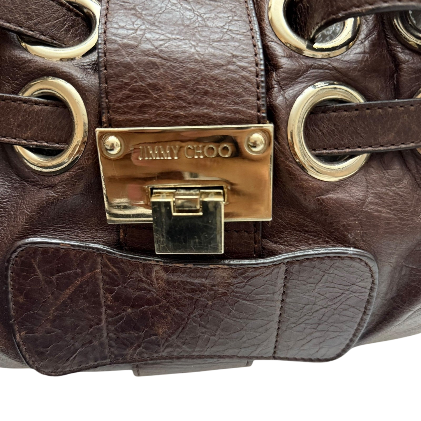 Jimmy Choo Ramona Leather Shoulder Bag Brown