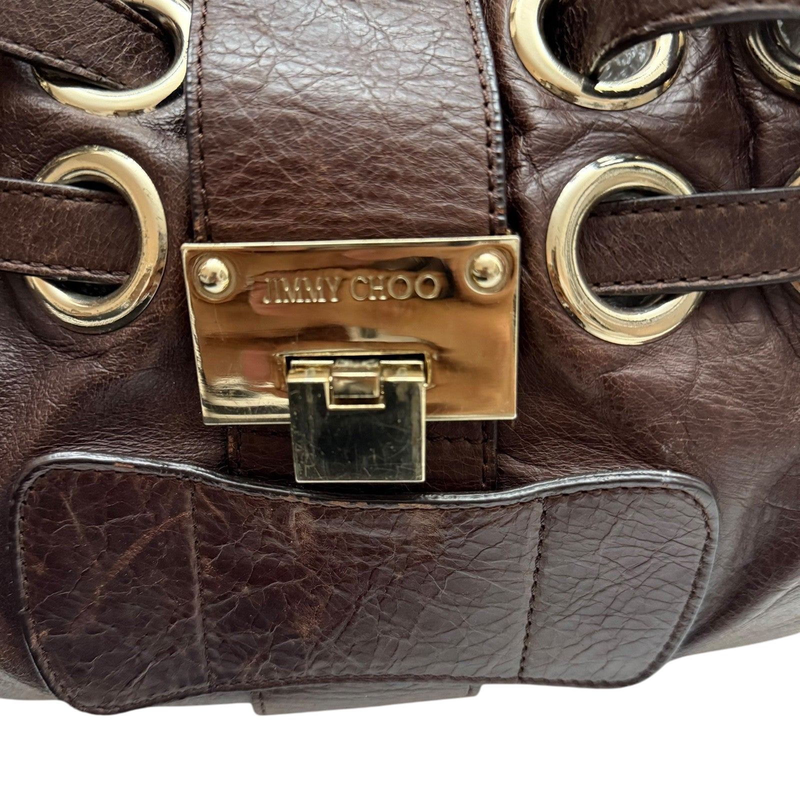 Jimmy Choo Ramona Leather Shoulder Bag Brown