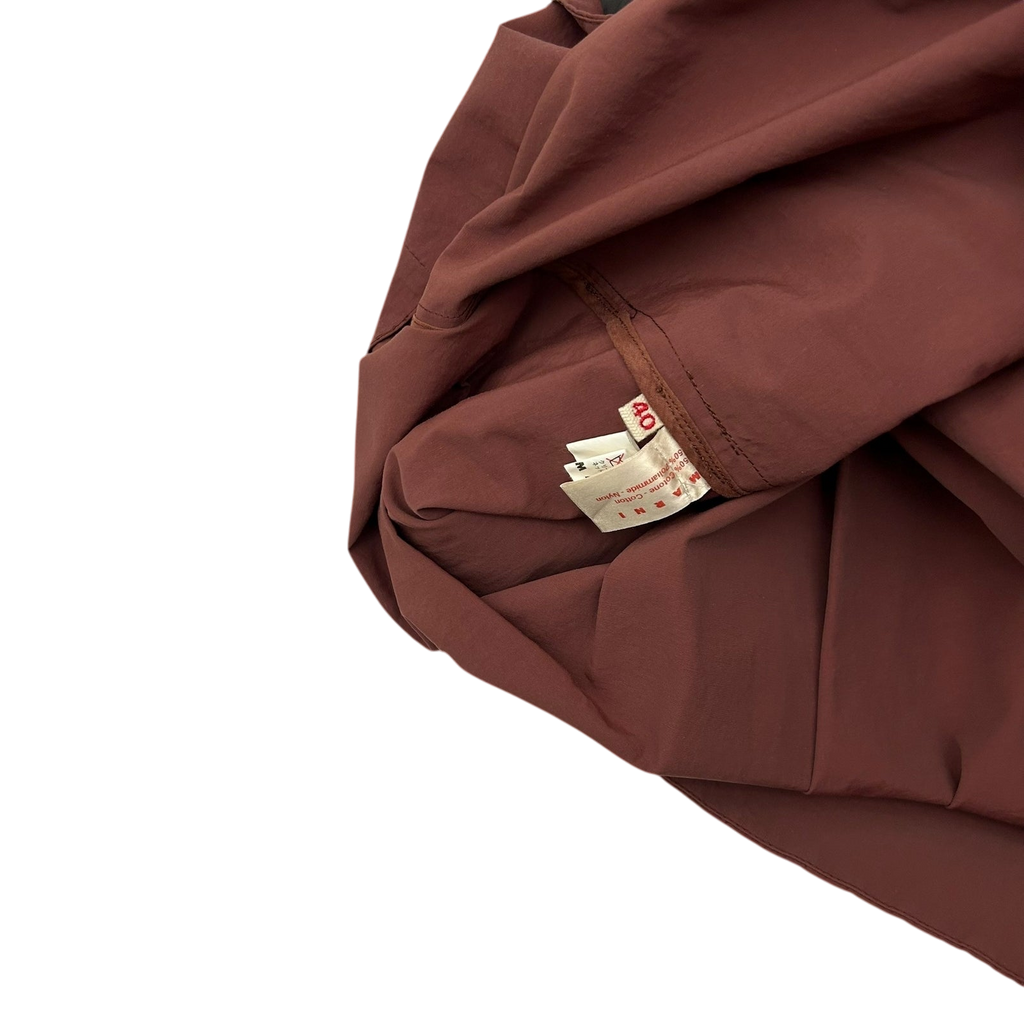 Marni Mid Length Pleated Nylon Skirt Stone Red (Fits 32”)