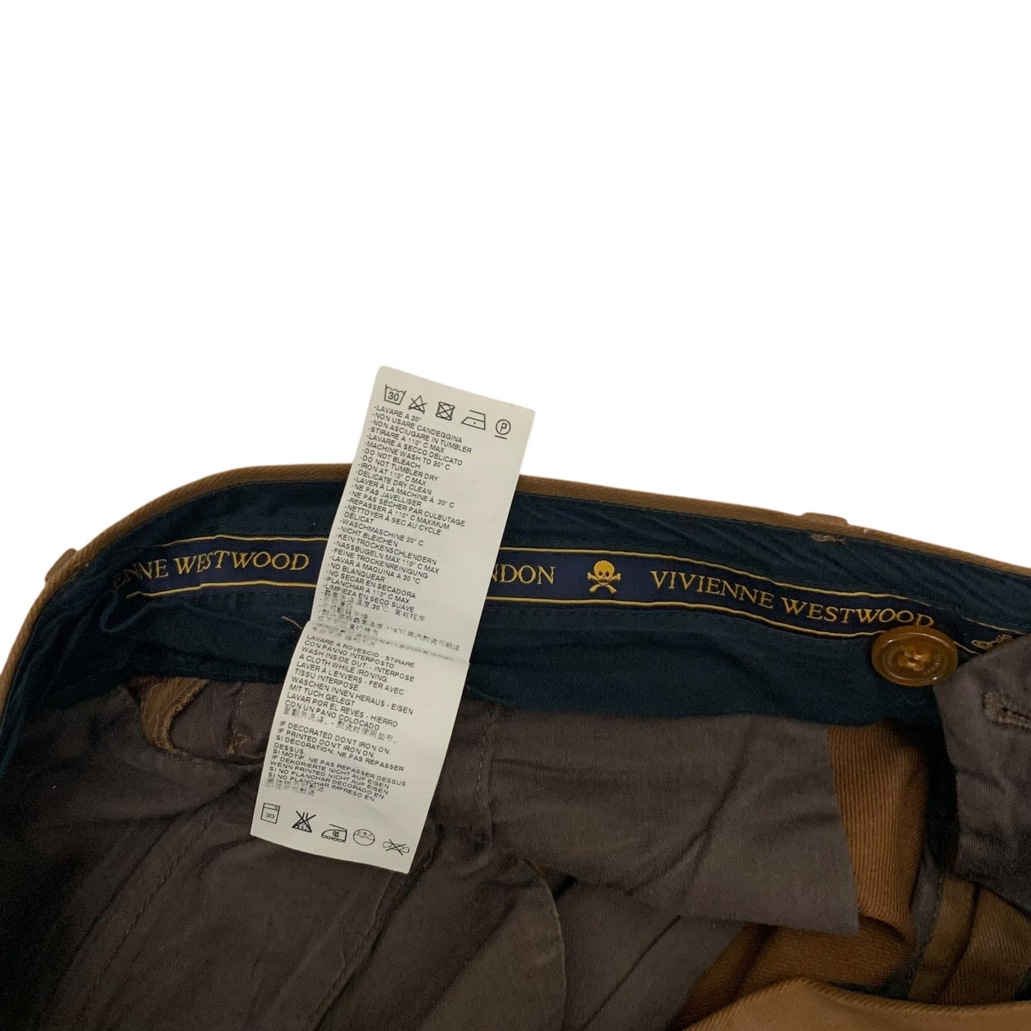 Vivienne Westwood Wax Effect Pants Brown (Fits 36")