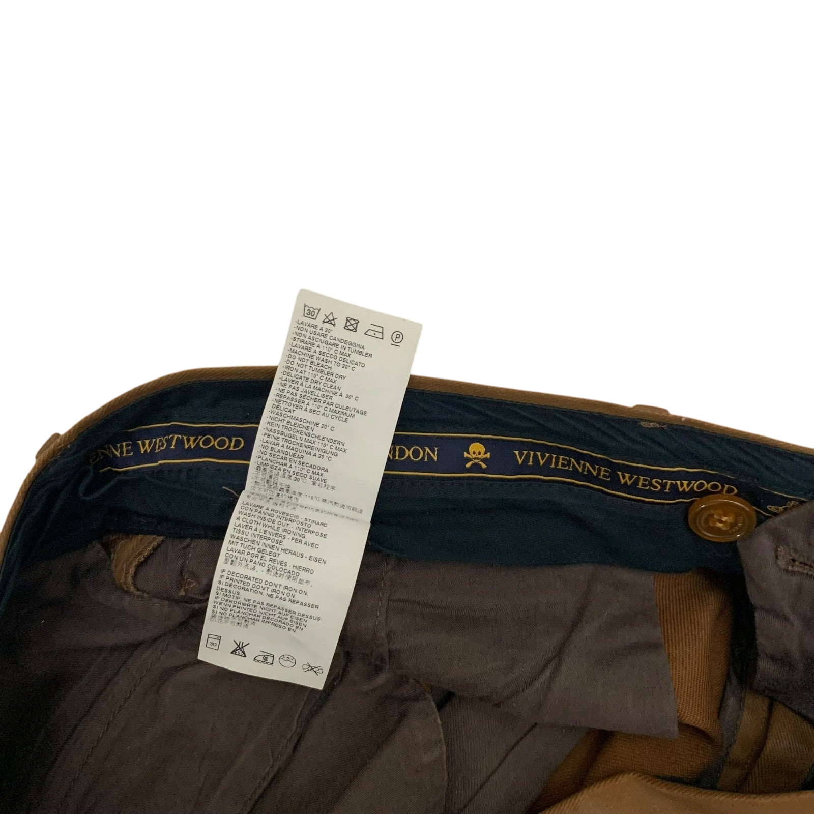 Vivienne Westwood Wax Effect Pants Brown (Fits 36")