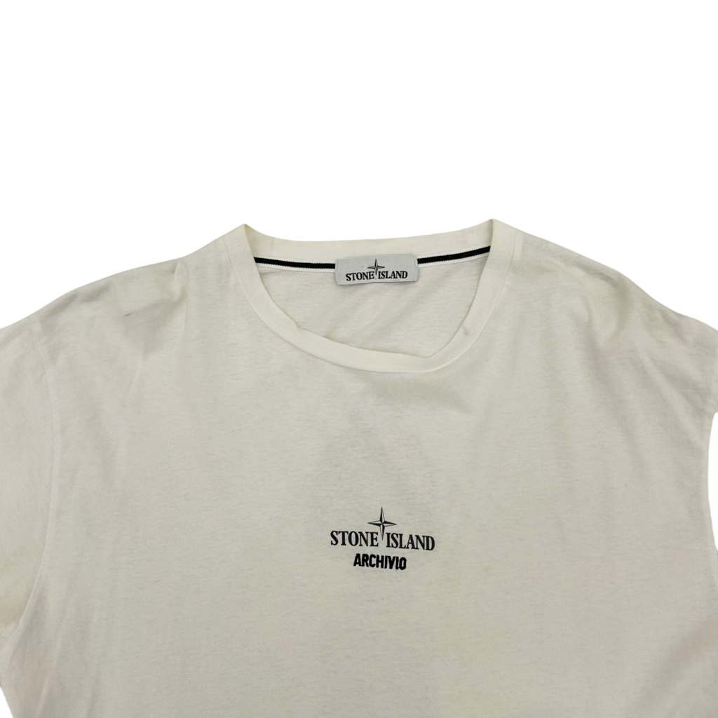 2016 Stone Island Raso Gommato Archivio T-Shirt White (Fits L)