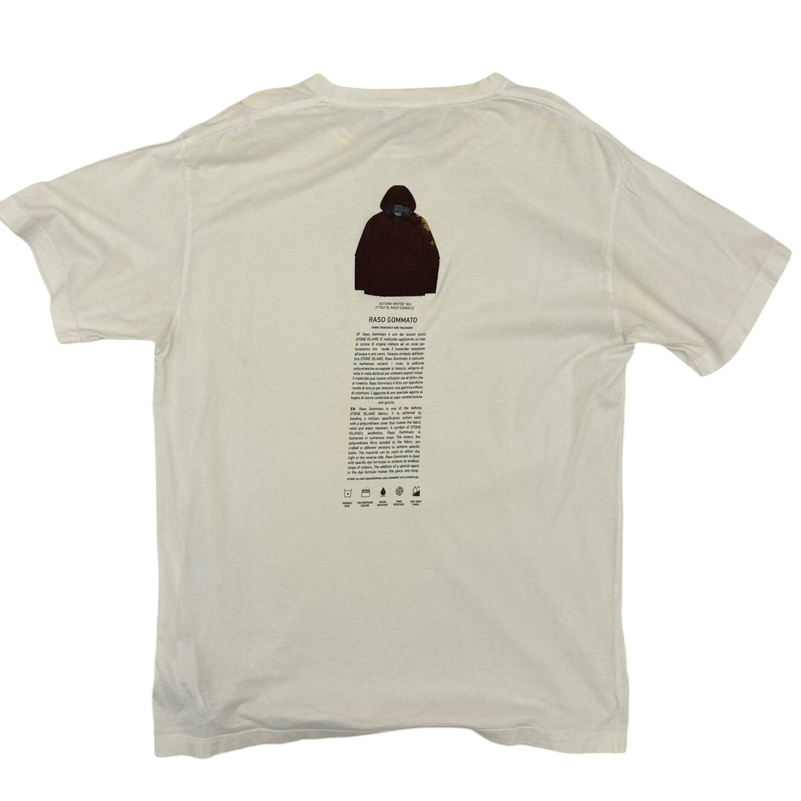 2016 Stone Island Raso Gommato Archivio T-Shirt White (Fits L)